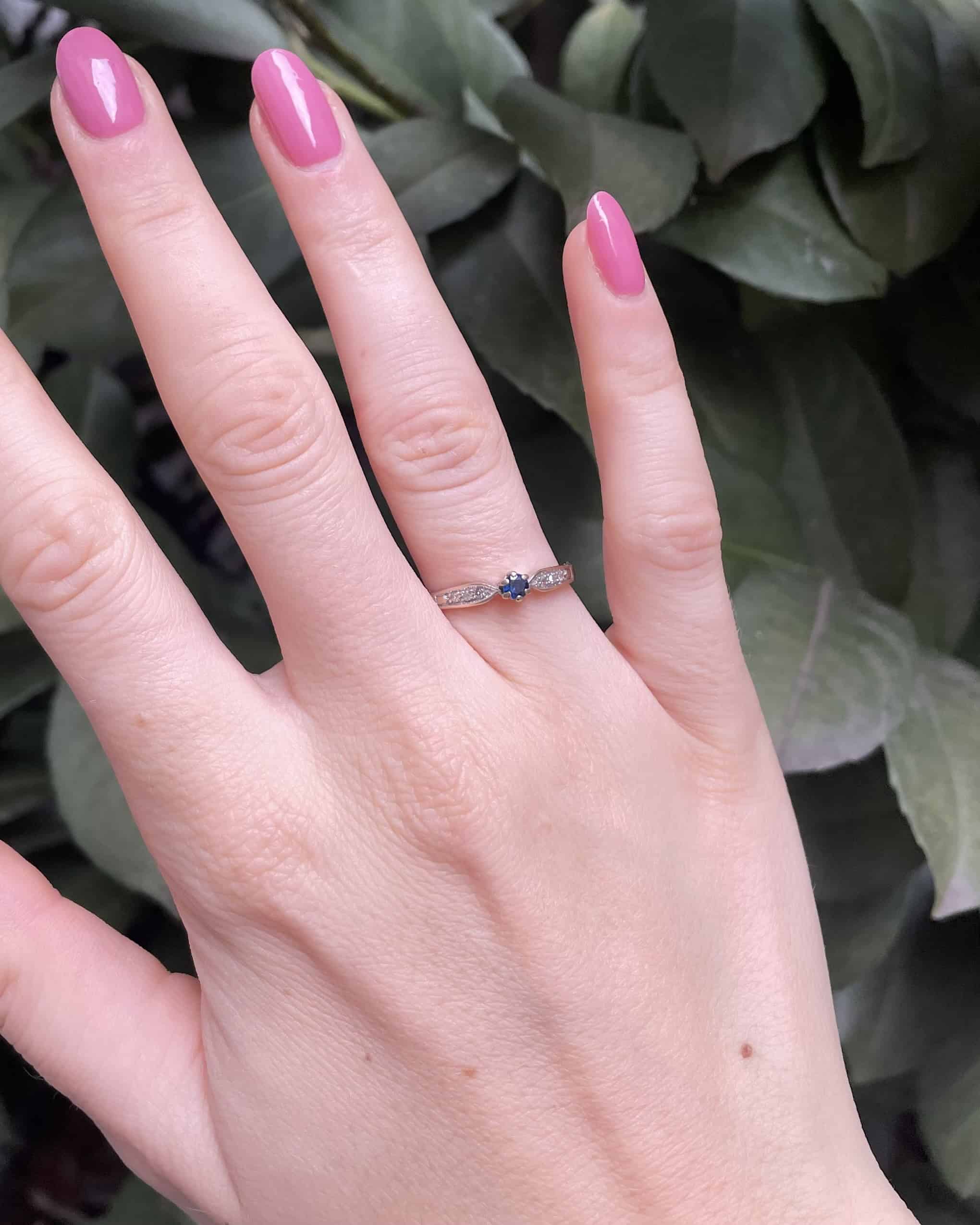 Bague Solitaire Saphir & Diamants "Fionna"