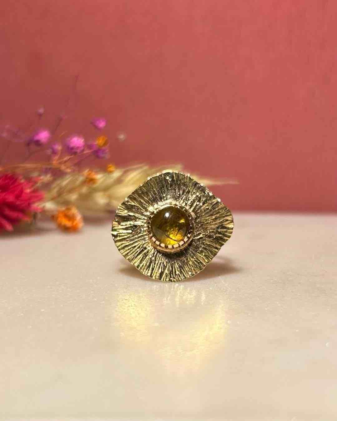 Bague Vintage Soleil Tourmaline 1.40 carat "Hélios" - Elliade Paris