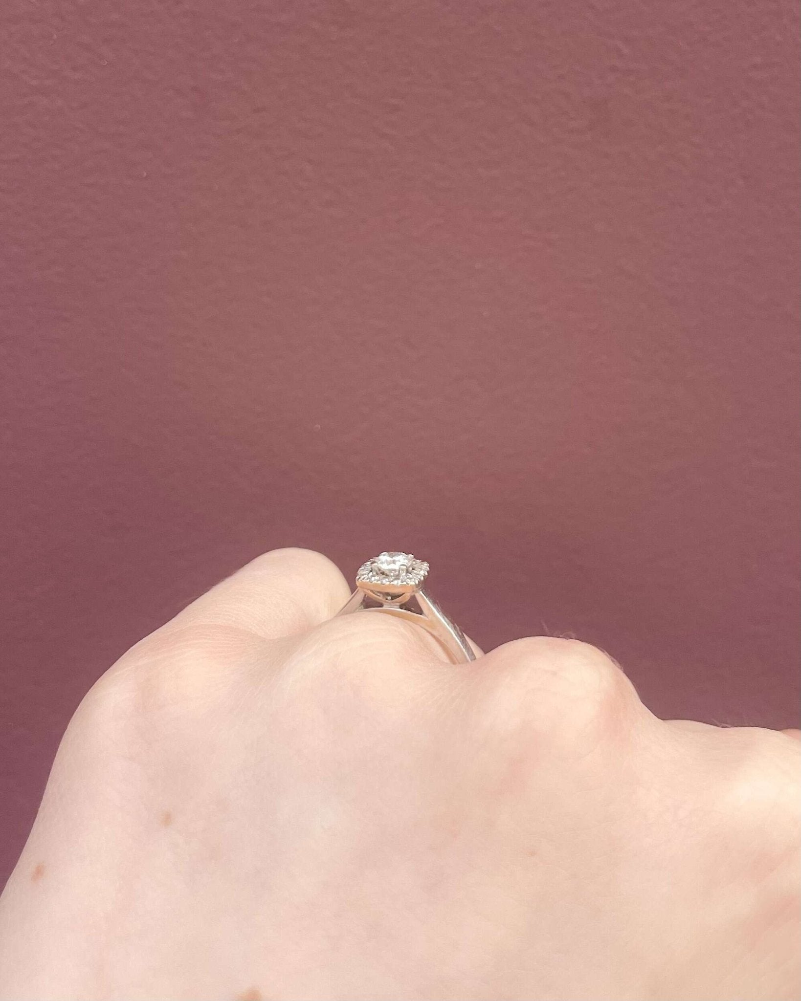 Bague Vintage Solitaire 17 Diamants "Jade" - Elliade Paris
