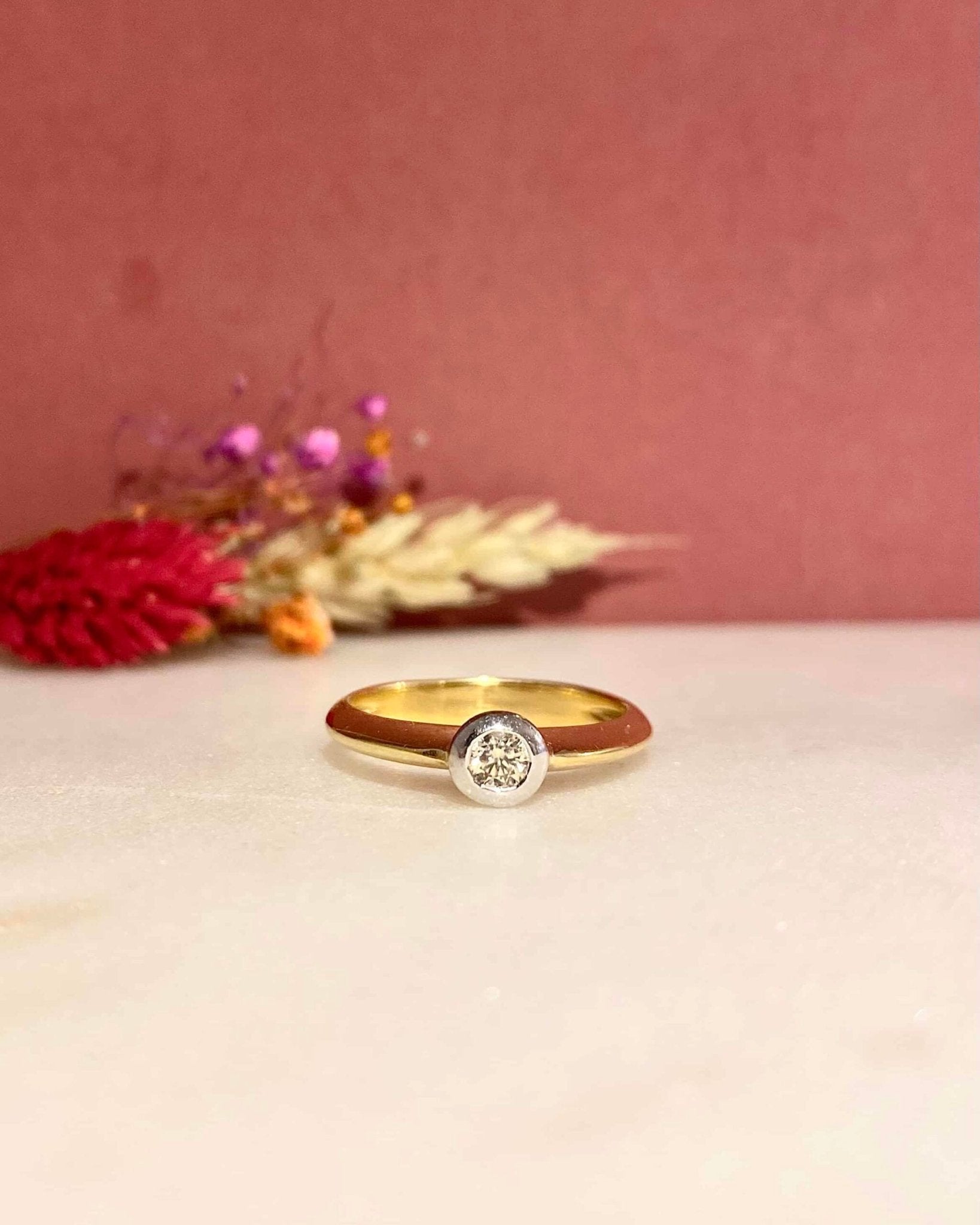 Bague Vintage Solitaire Diamant "Lola" - Elliade Paris