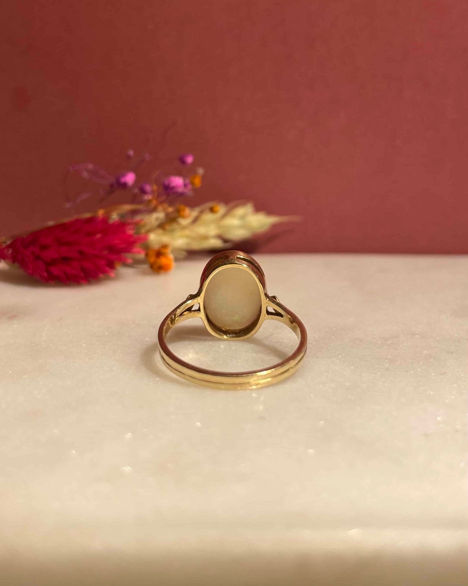 Bague Vintage Solitaire Opale 1.80 Carat "Zenaya" - Elliade Paris