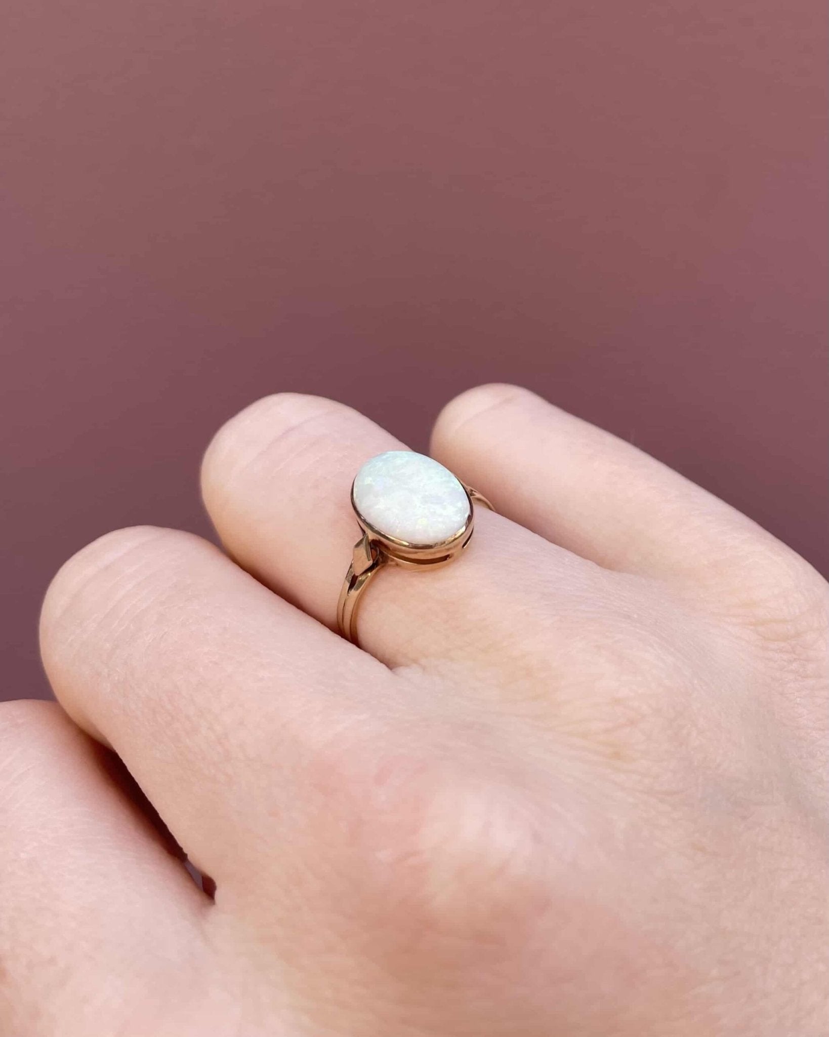 Bague Vintage Solitaire Opale 1.80 Carat "Zenaya" - Elliade Paris
