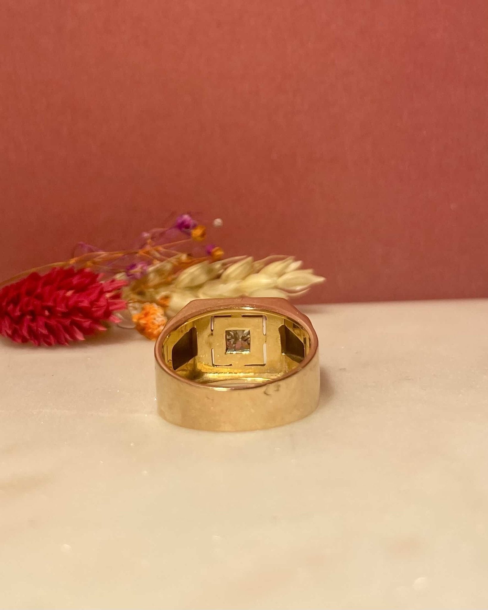 Bague Vintage Tank Diamant 0.60 carat 8.14g "Meryl" - Elliade Paris