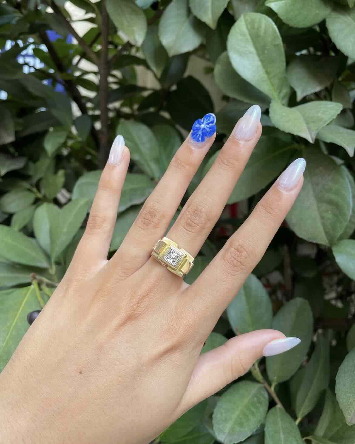 Bague Vintage Tank Diamant "Isaia" - Elliade Paris