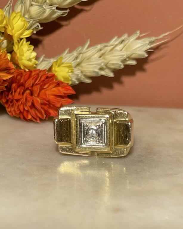 Bague Vintage Tank Diamant "Isaia" - Elliade Paris