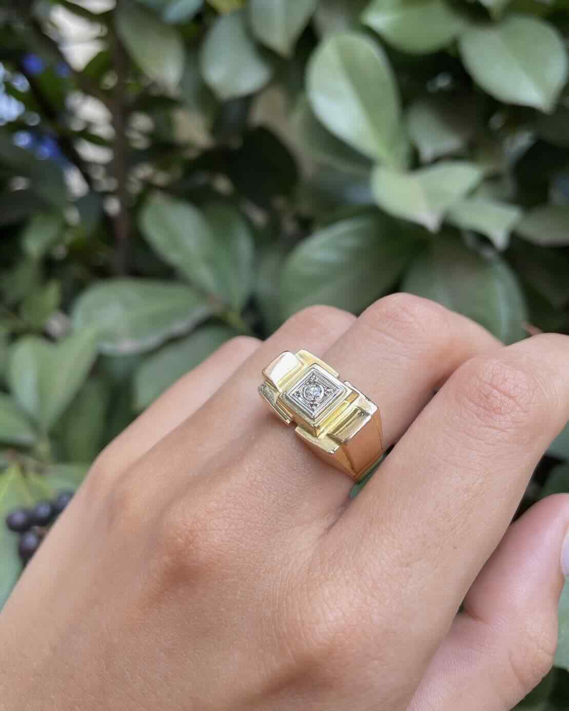 Bague Vintage Tank Diamant "Isaia" - Elliade Paris