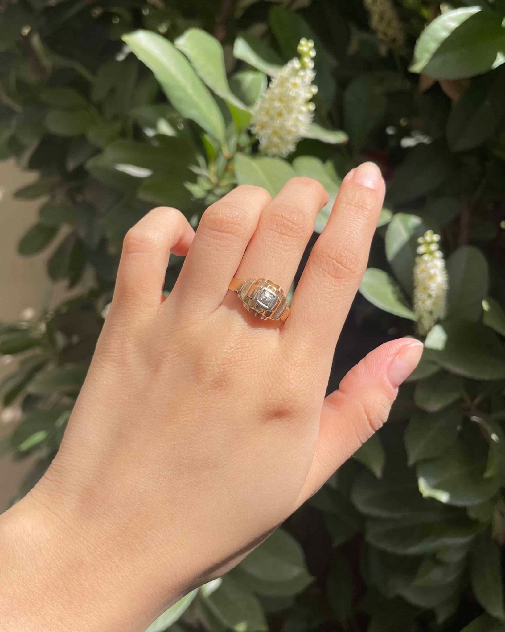 Bague Vintage Tank Diamant "Nelani" - Elliade Paris