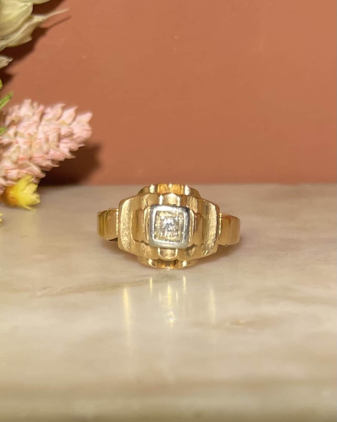 Bague Vintage Tank Diamant "Nelani" - Elliade Paris