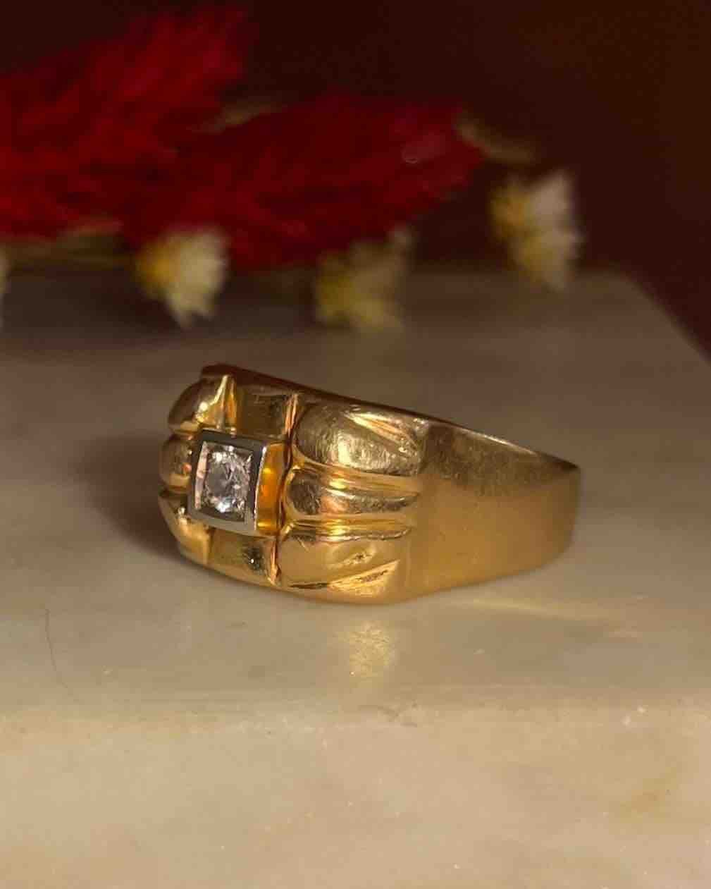Bague Vintage Tank Diamant "Olivia" - Elliade Paris