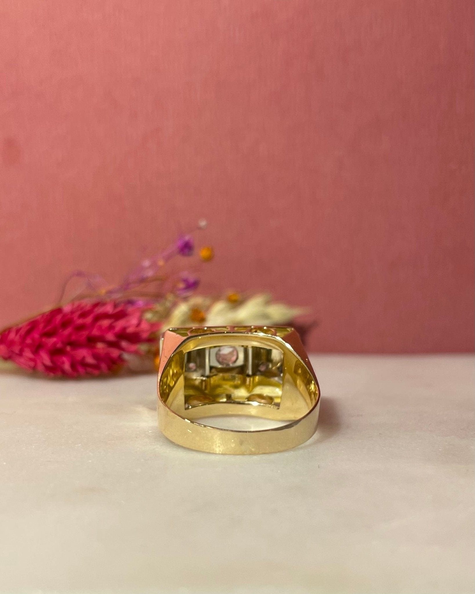 Bague Vintage Tank Diamants 0.13 carat "Stanis" - Elliade Paris