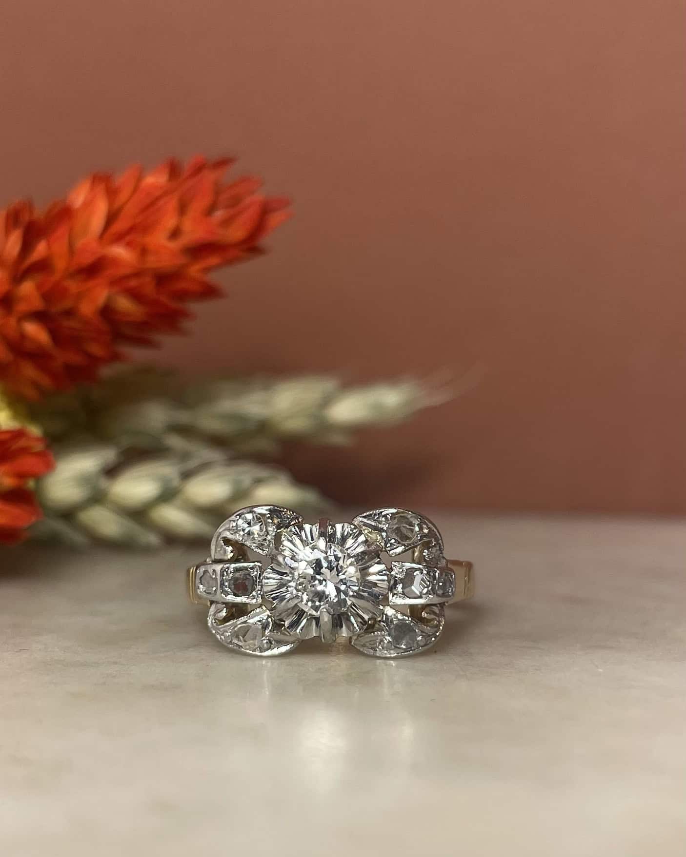 Bague Vintage Tank Diamants "Arsène" - Elliade Paris