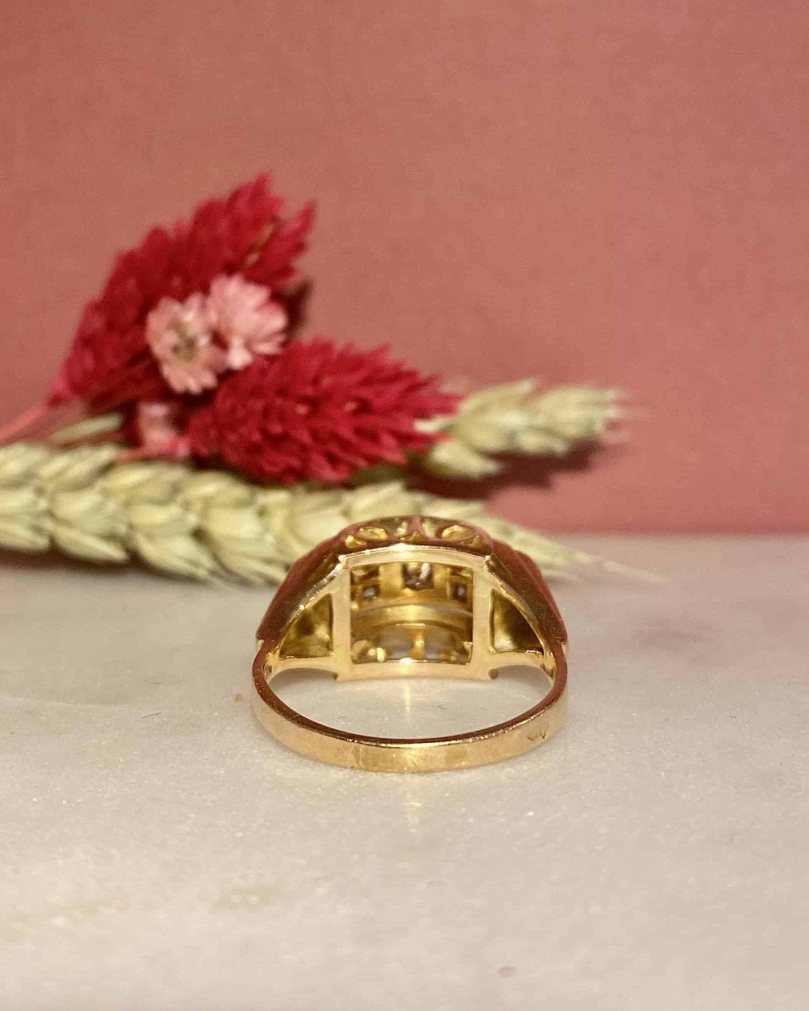 Bague Vintage Tank Diamants en or 5.51g "Skylar" - Elliade Paris