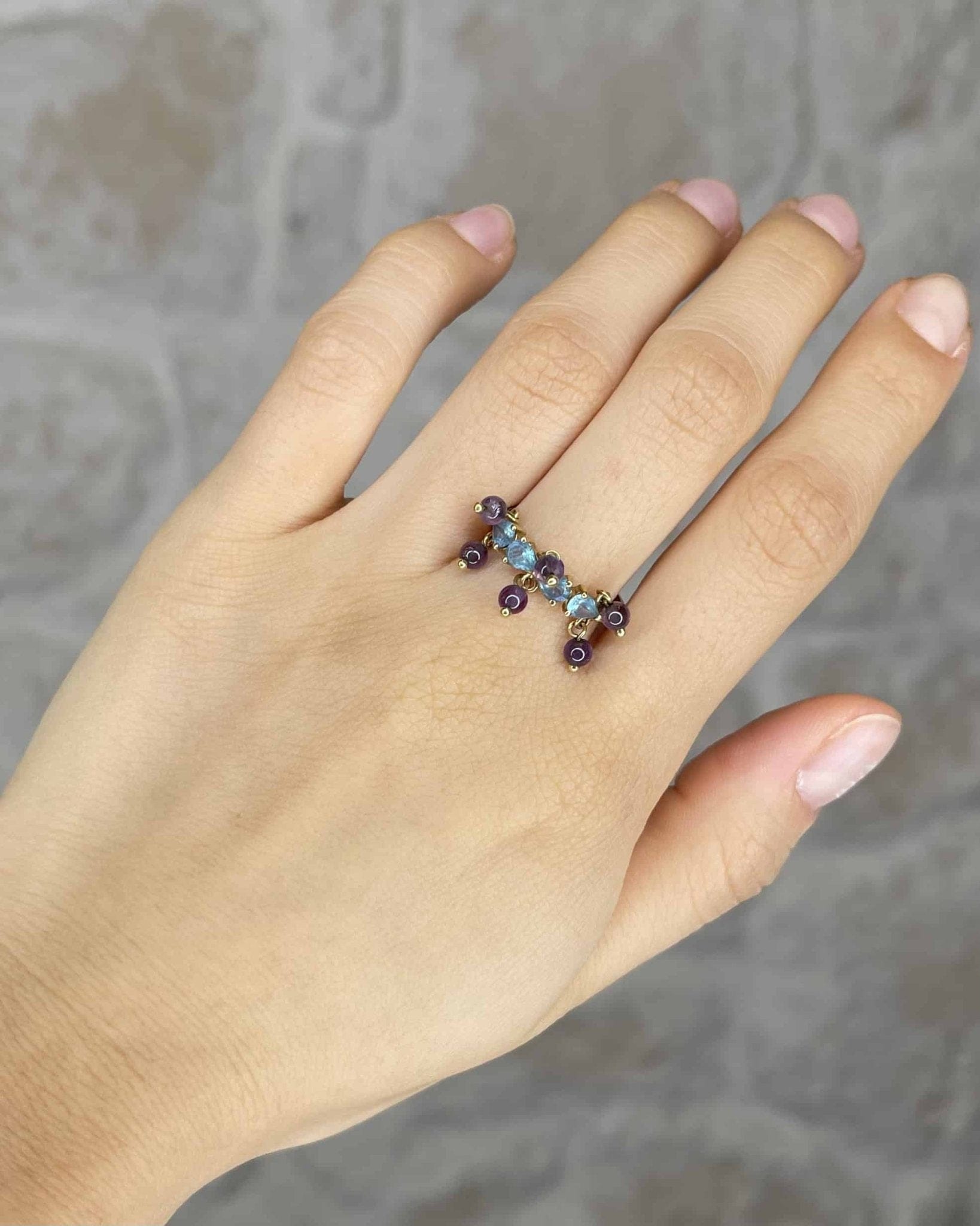 Bague Vintage Topazes & Améthystes "Angela" - Elliade Paris