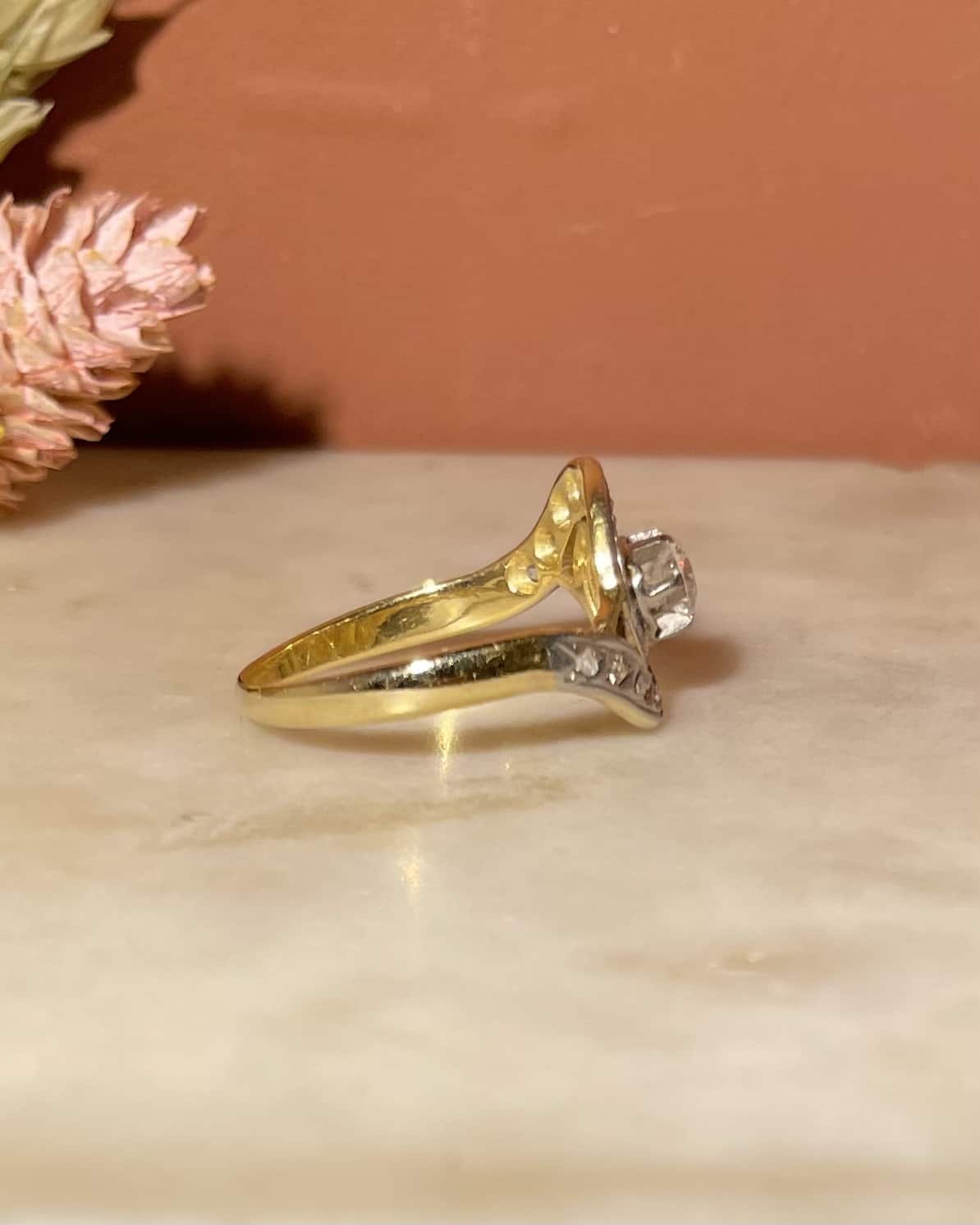 Bague Vintage Tourbillon 13 Diamants 0,45 carat "Jamila" - Elliade Paris