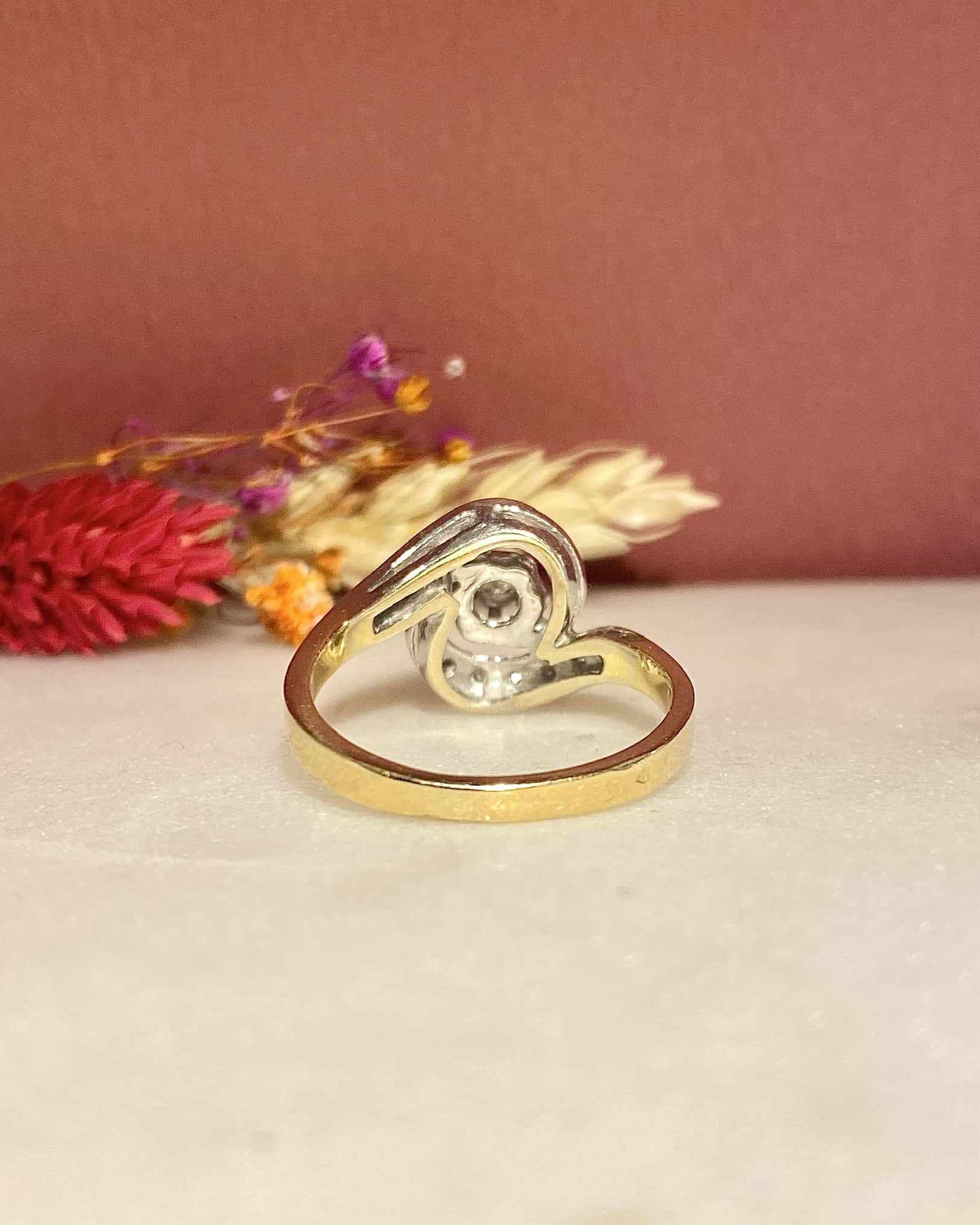 Bague Vintage Tourbillon 13 Diamants "Amiel" - Elliade Paris