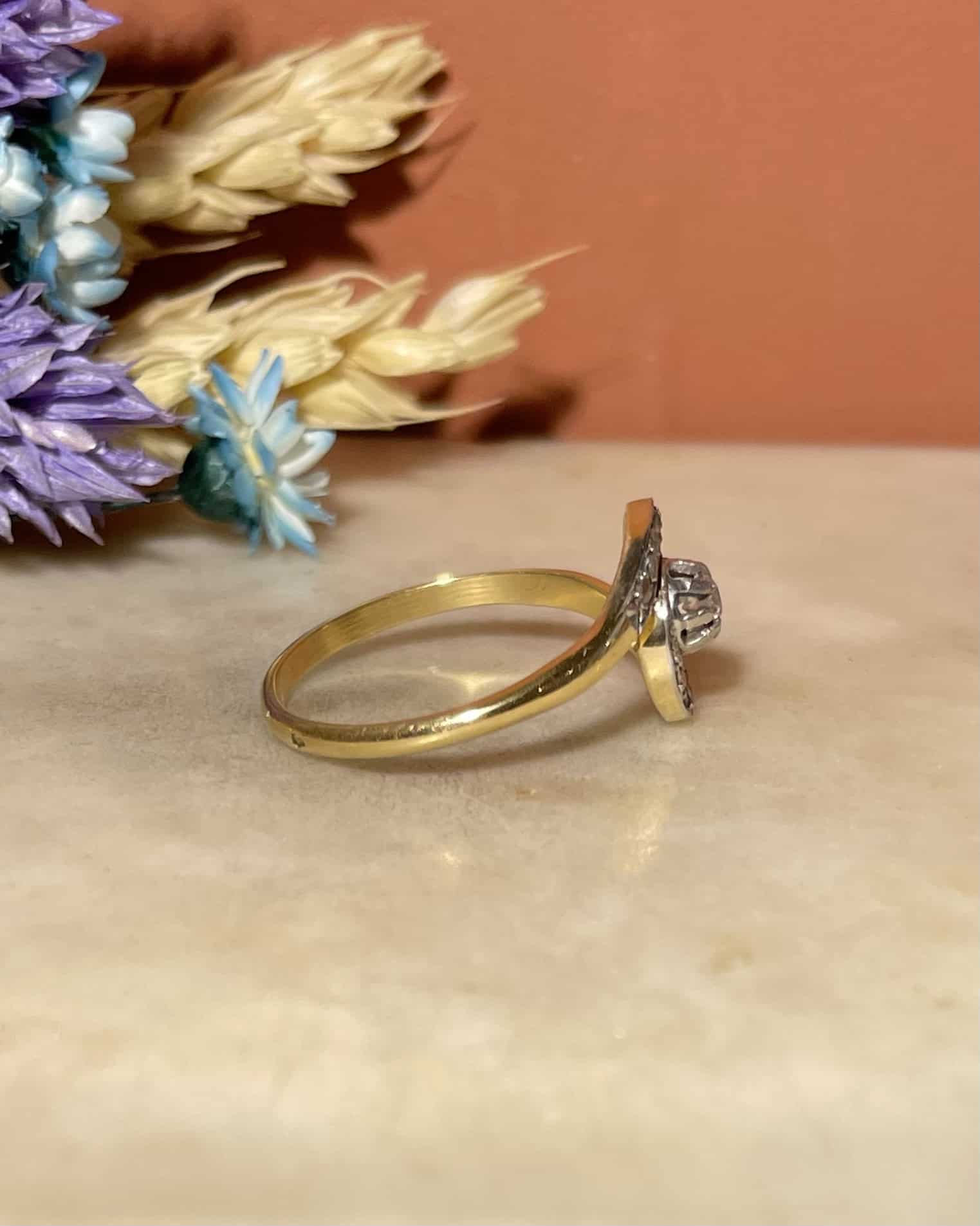 Bague Vintage Tourbillon 13 Diamants "Astrid" - Elliade Paris