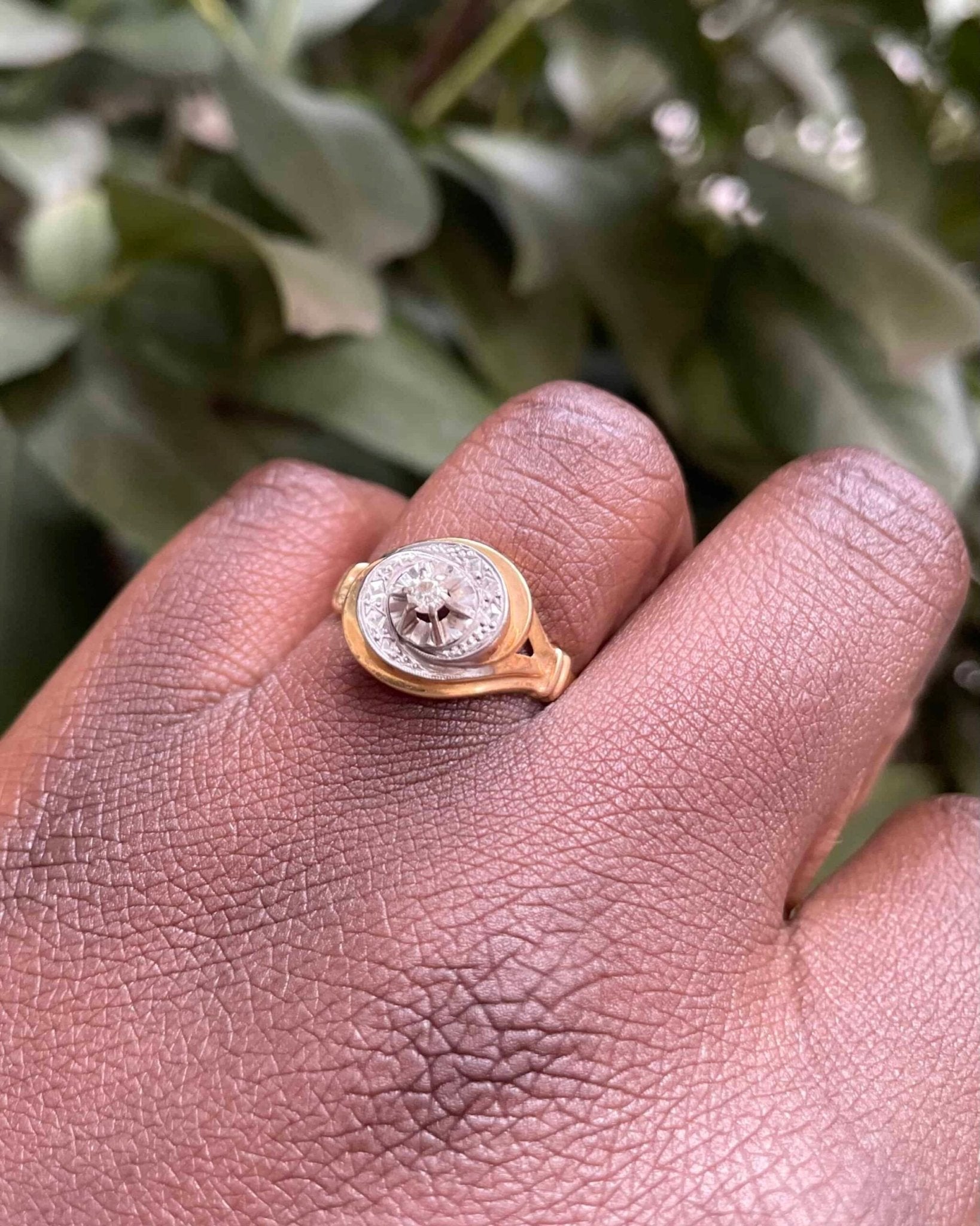 Bague Vintage Tourbillon Art - Deco Diamant "Erine" - Elliade Paris