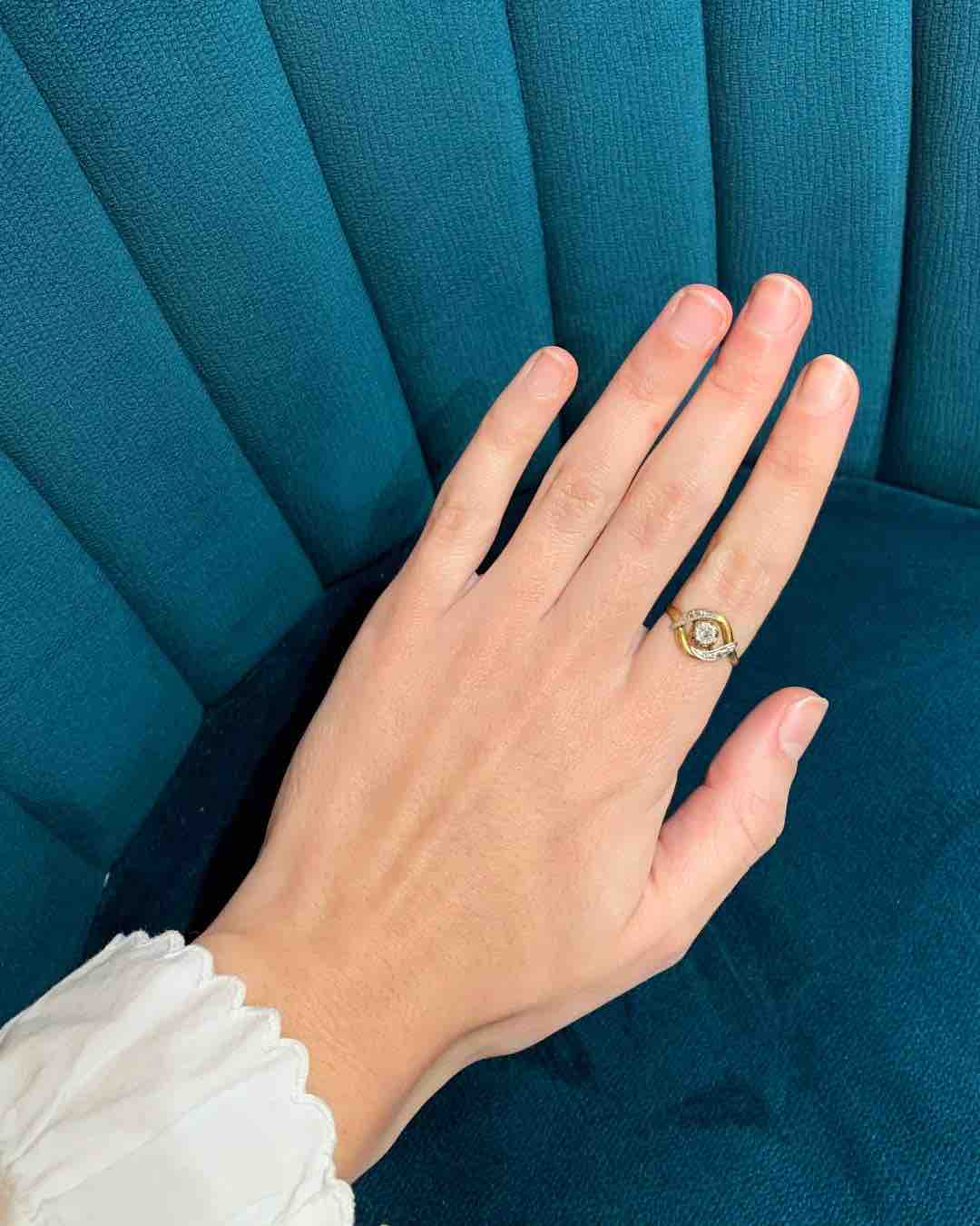 Bague vintage Tourbillon Diamants "Andréa" - Elliade Paris