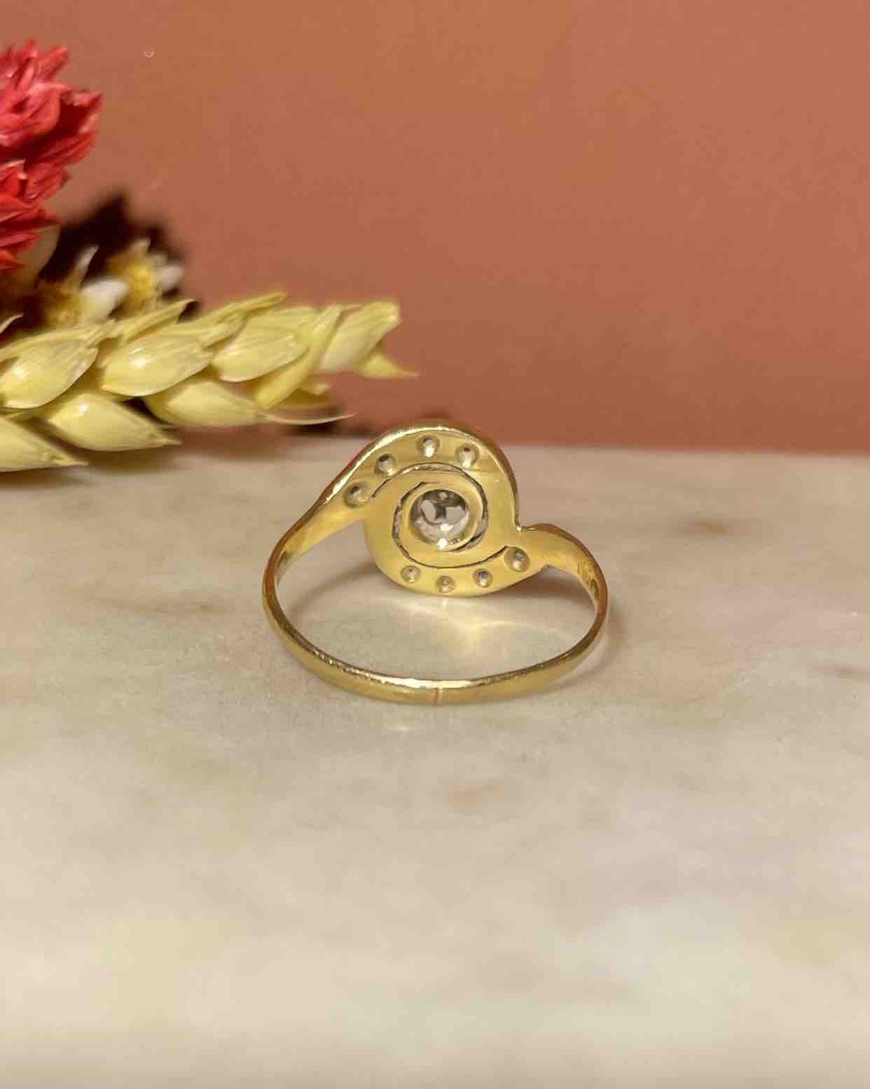 Bague vintage Tourbillon Diamants "Manelle" - Elliade Paris