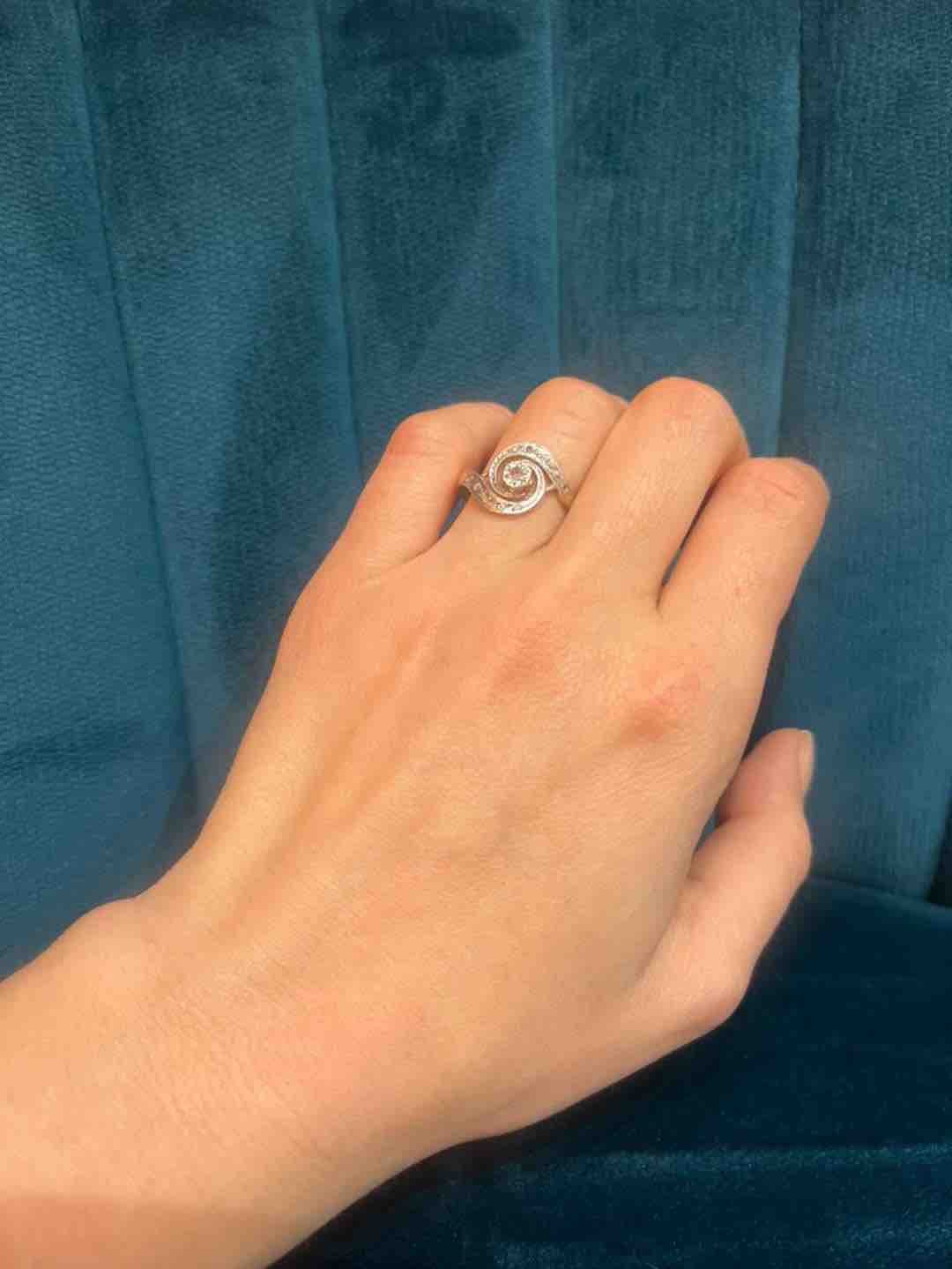 Bague vintage Tourbillon Diamants "Paola" - Elliade Paris