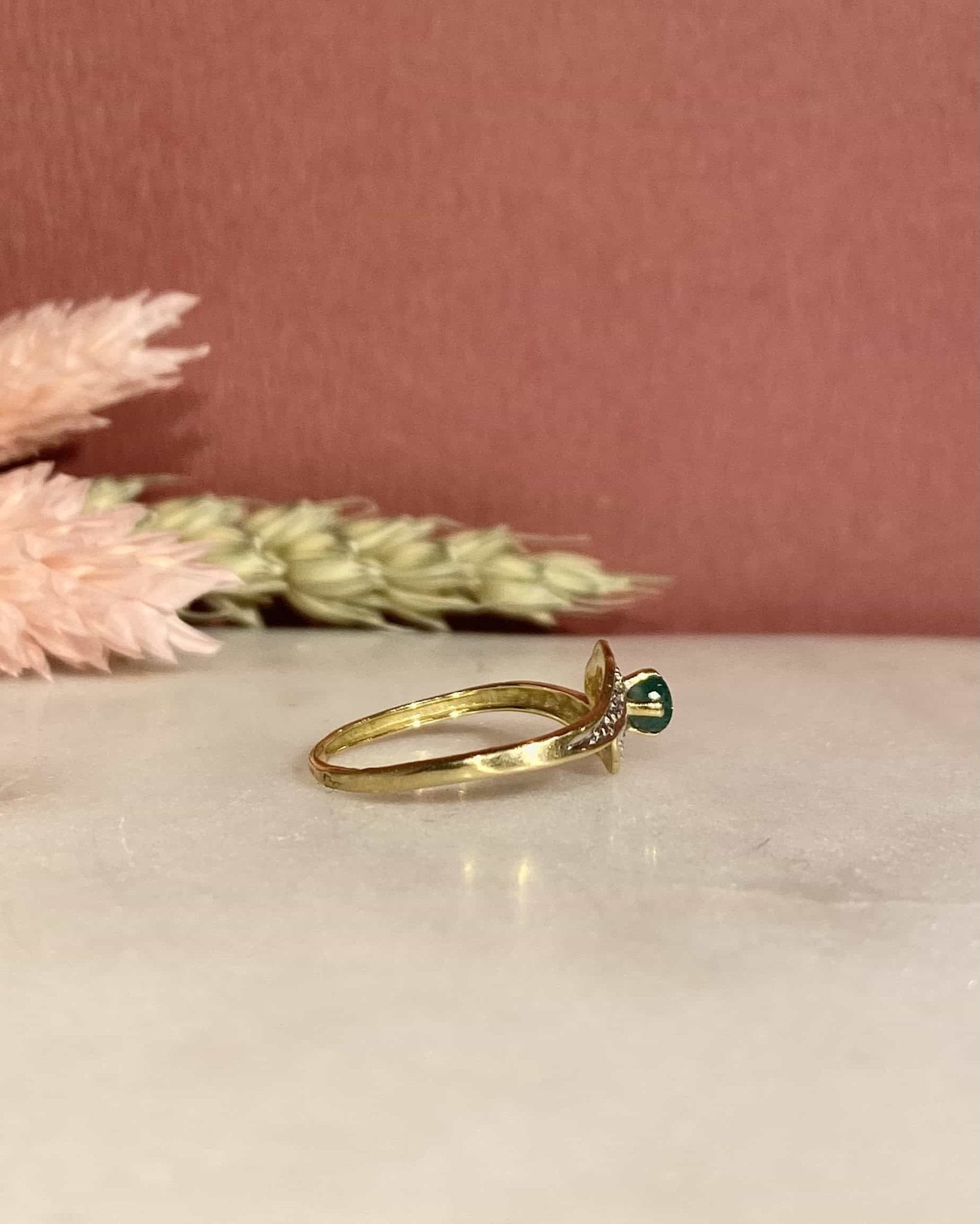 Bague Vintage Tourbillon Émeraude "Iseult" - Elliade Paris
