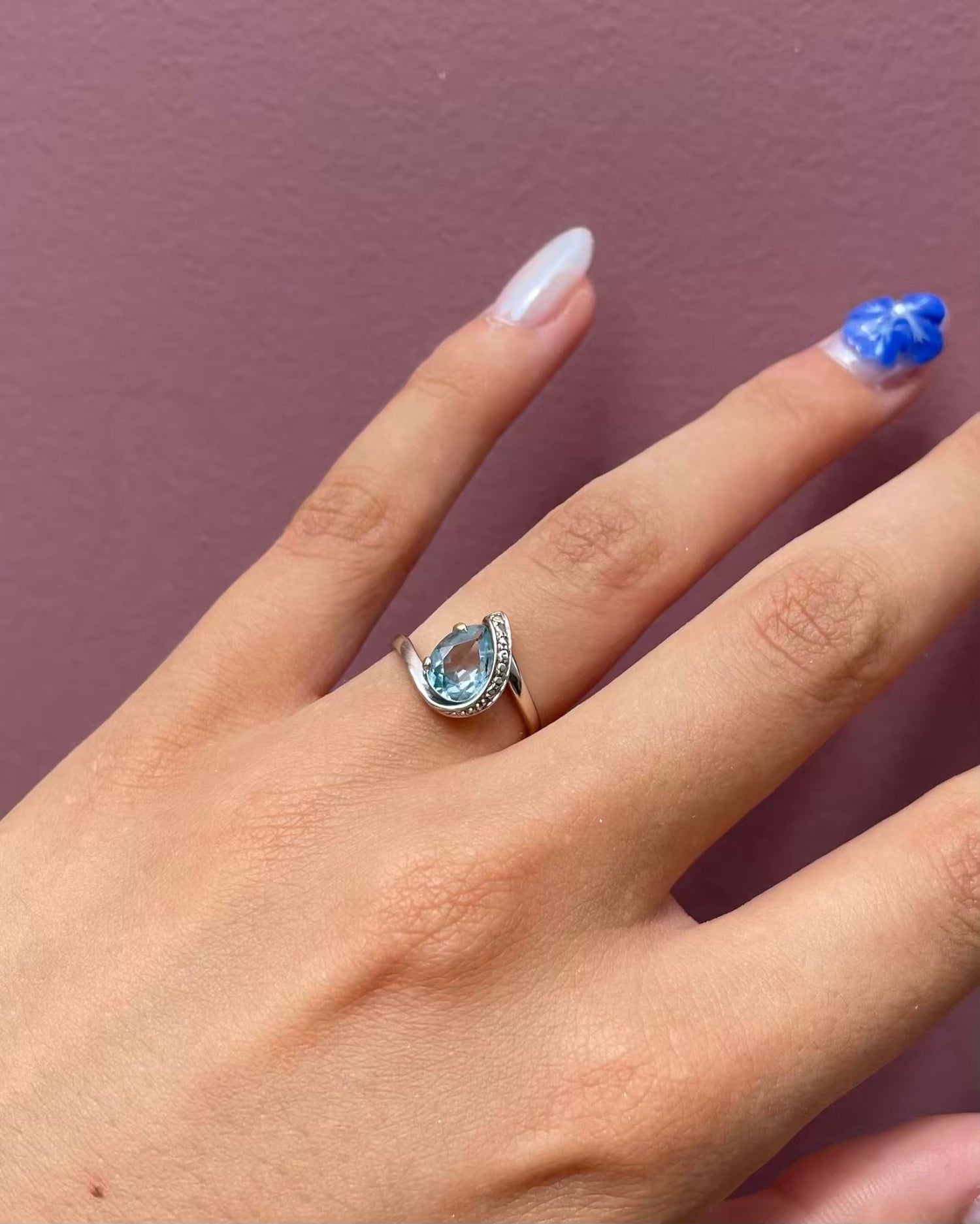 Bague Vintage Tourbillon Topaze 1.10 carat "Lucile" - Elliade Paris
