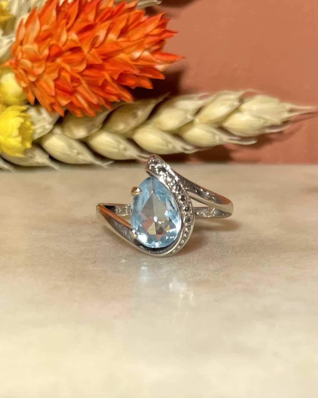 Bague Vintage Tourbillon Topaze 1.10 carat "Lucile" - Elliade Paris