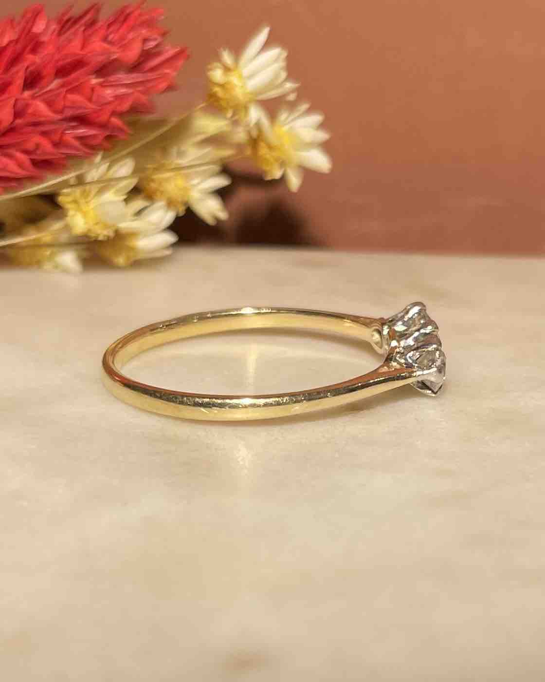 Bague Vintage Trilogie Diamants 0.50 carat "Lyssie" - Elliade Paris