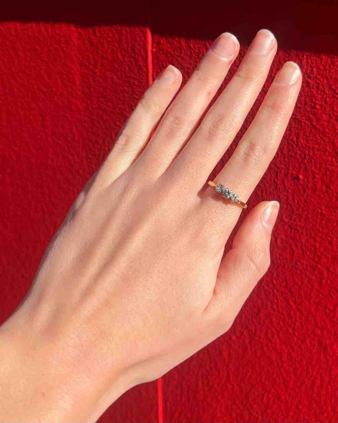Bague Vintage Trilogie Diamants "Laurence" - Elliade Paris