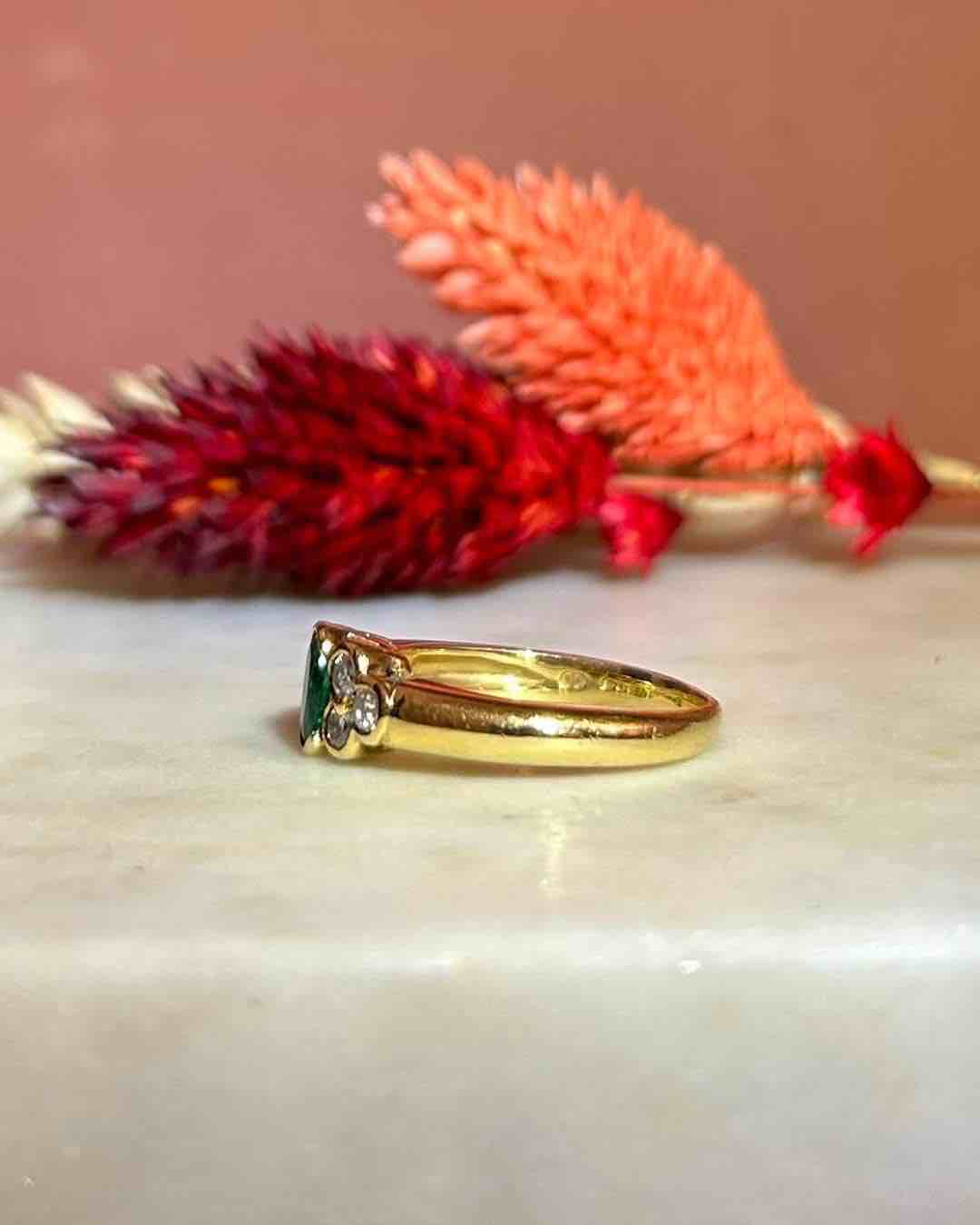 Bague Trilogie Émeraude et Diamants "Noa"