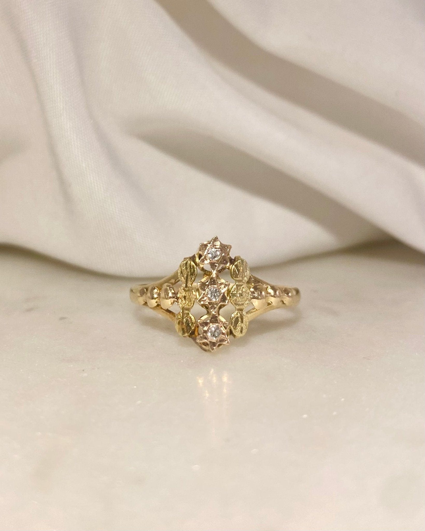 Bague Vintage Trois Ors 18 carats "Lazare" - Elliade Paris