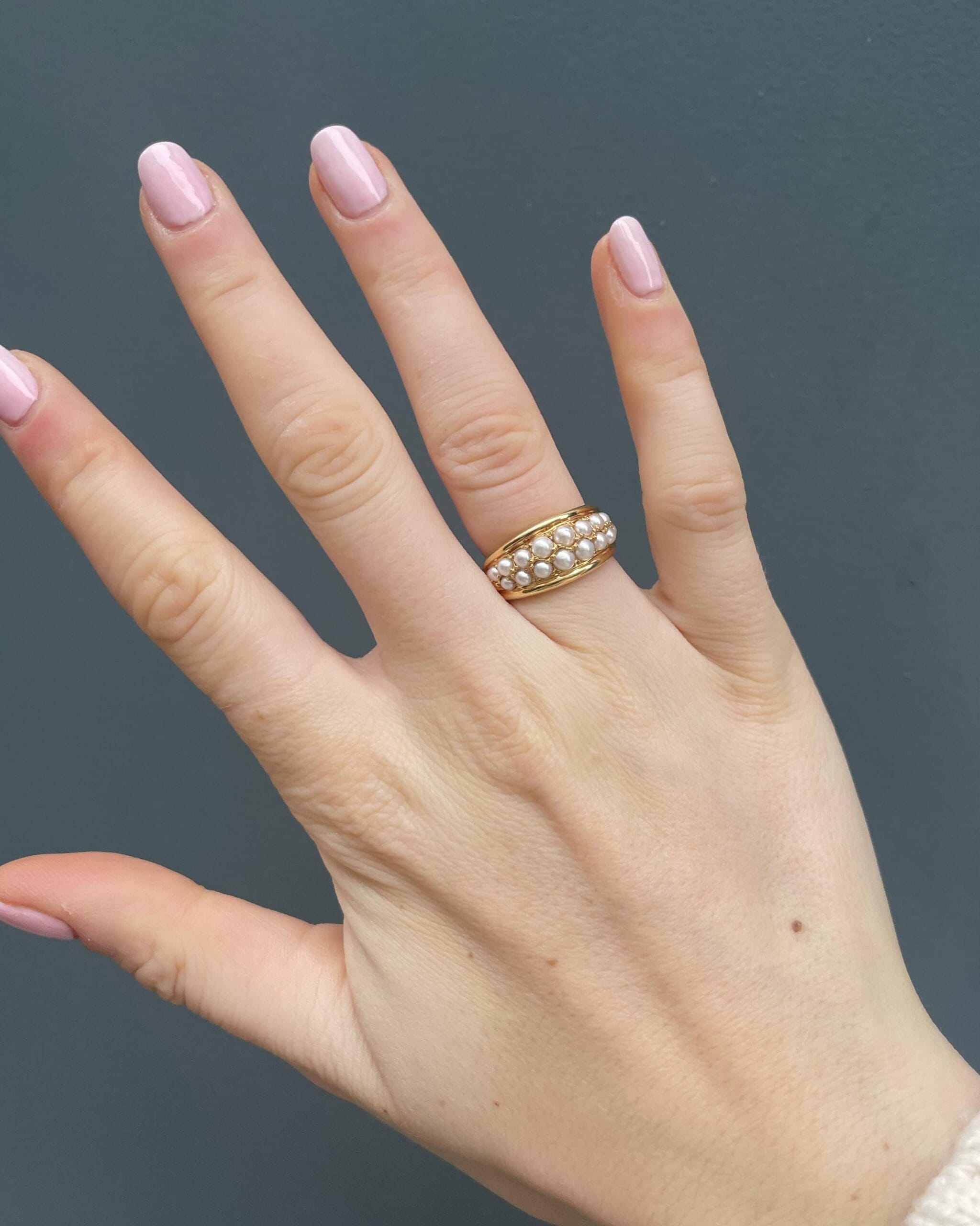Bague Vintage Jonc Perles "Alison" - Elliade Paris
