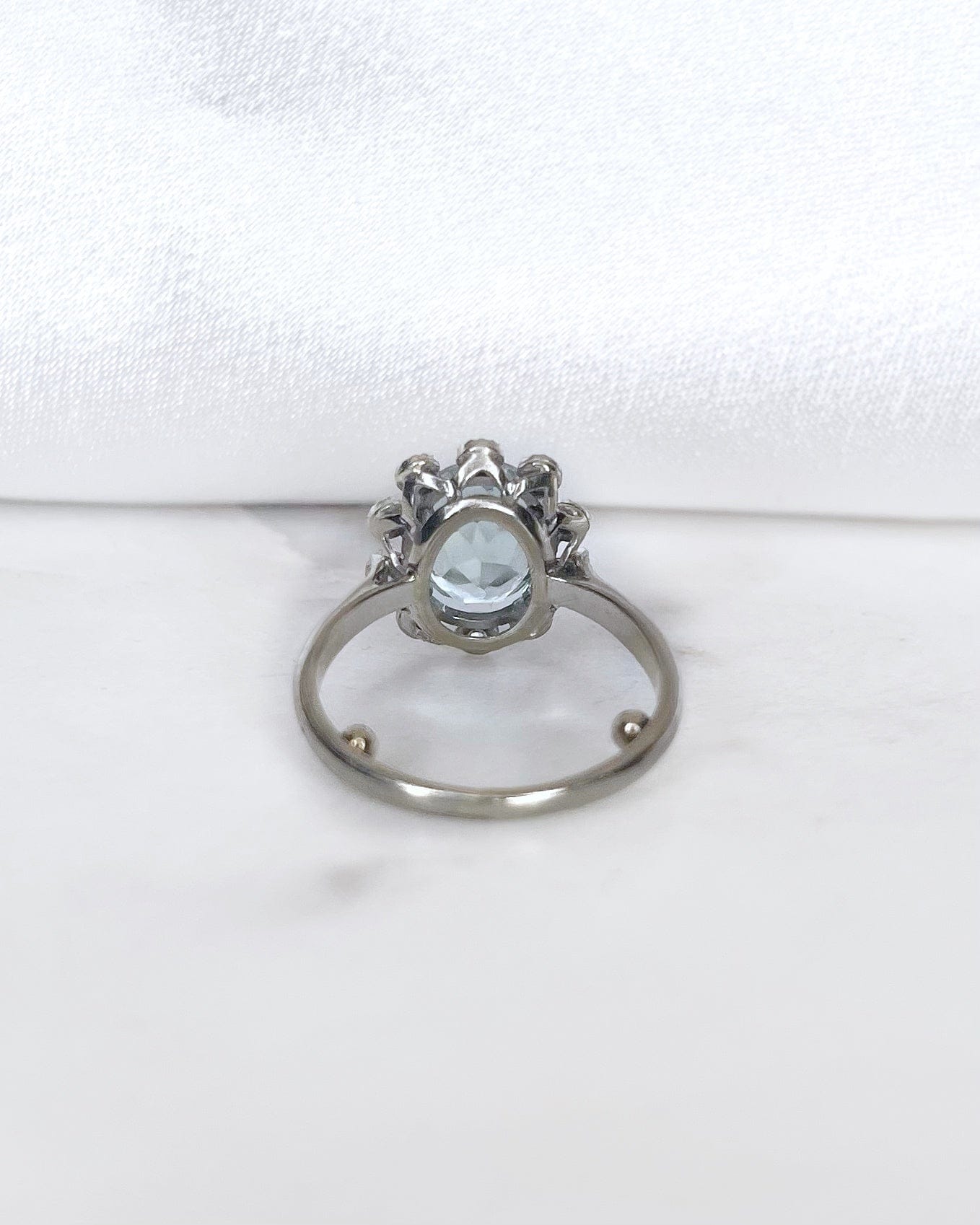 Bague Marguerite Aigue-Marine 2.30 carats & Diamants "Inaya"