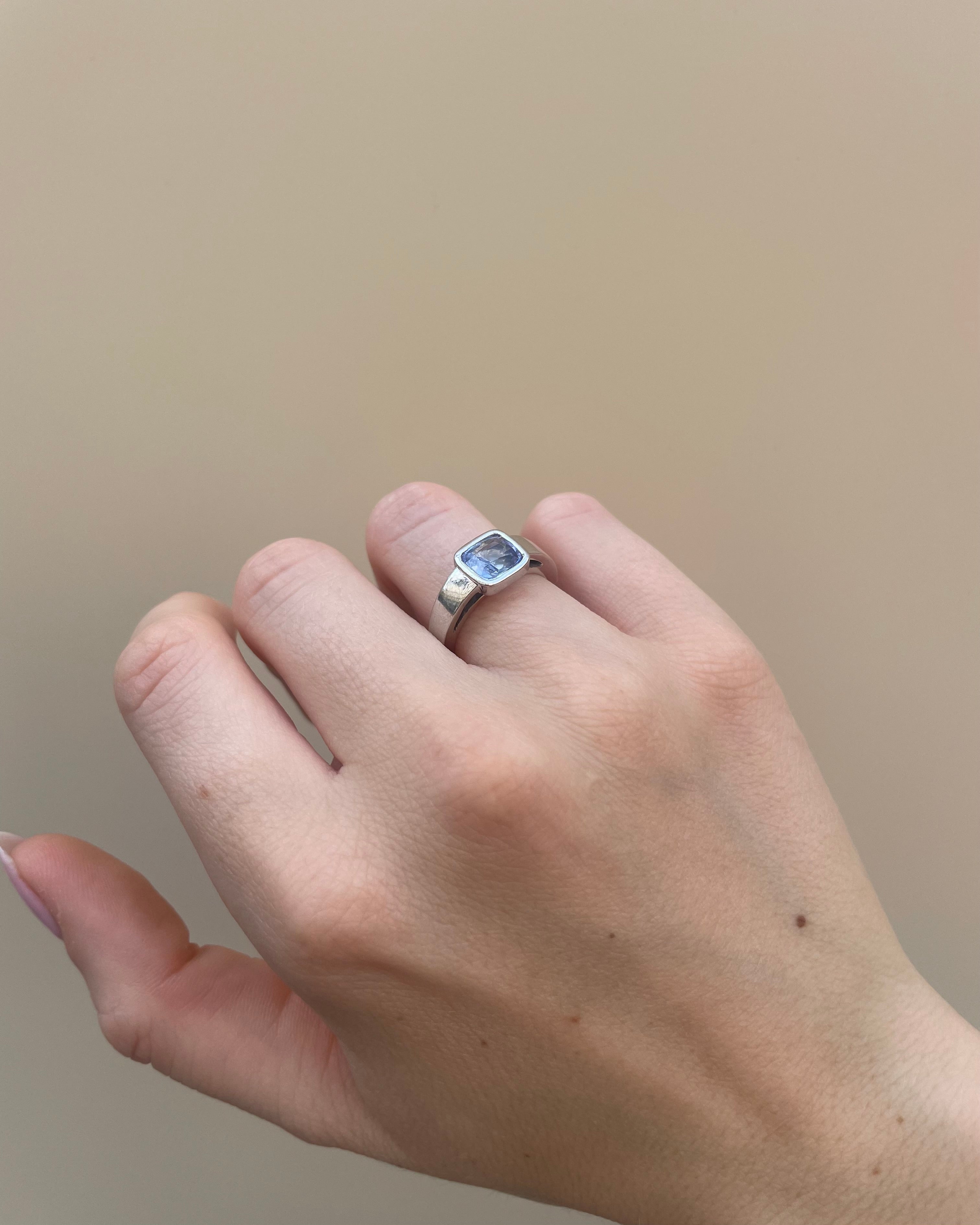 Bague Jonc Solitaire Saphir 2 carats "Anahi"