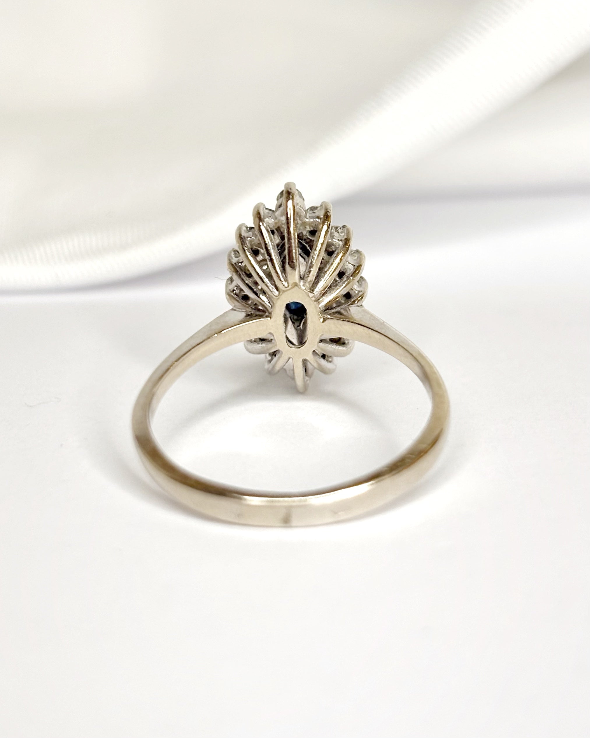 Marquise Sapphire Ring 0.60 Carat & Diamonds "Aurore"