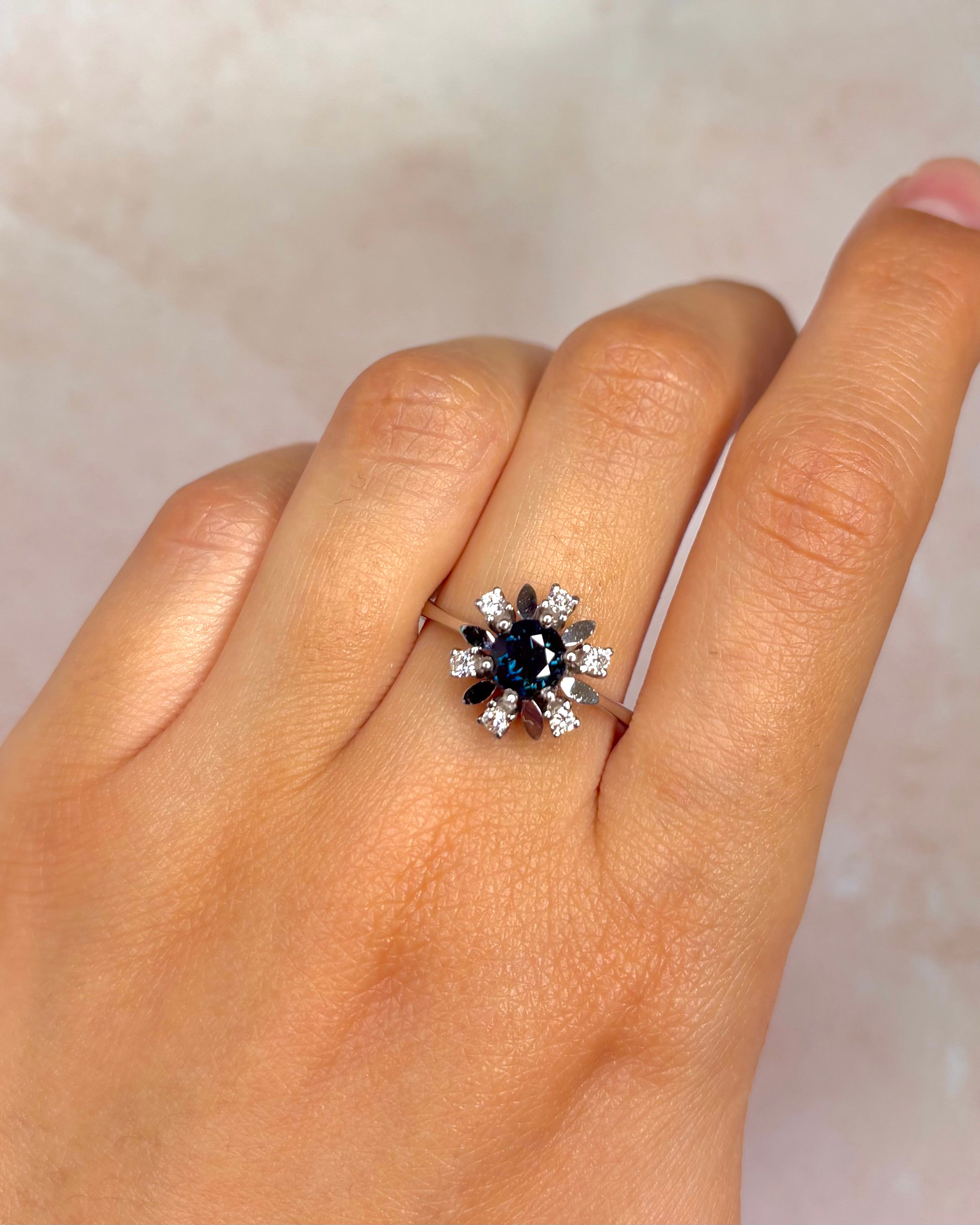 Marguerite Sapphire Ring 1.30 carat & Diamonds 0.30 carat "Magdalena"