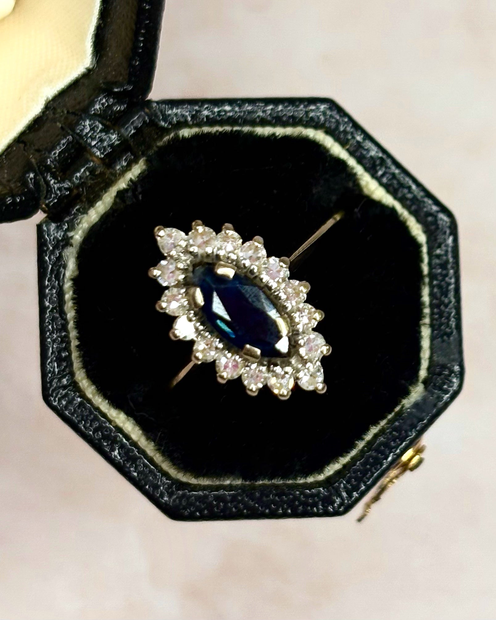 Marquise Sapphire Ring 0.60 Carat & Diamonds "Aurore"
