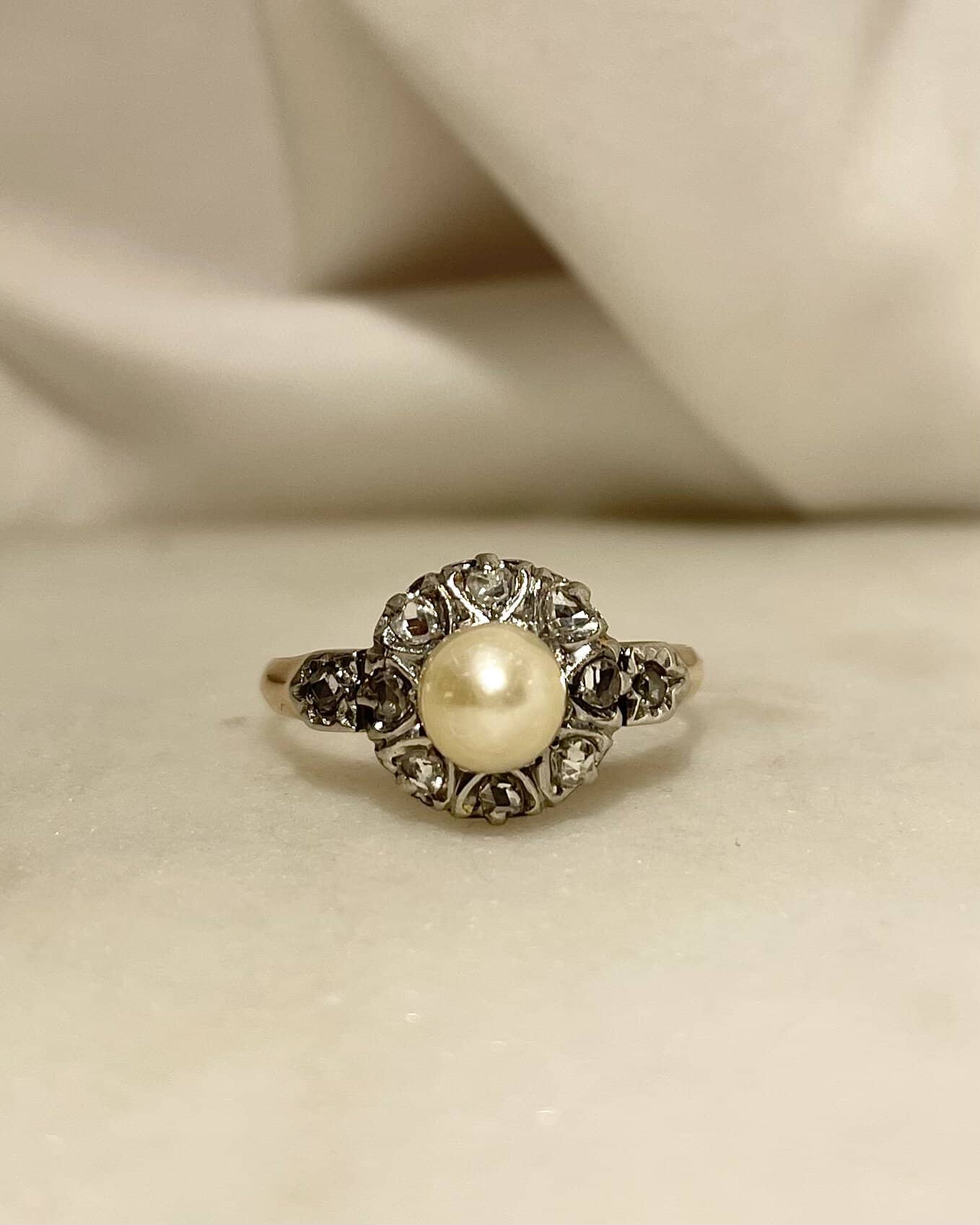 Bague Marguerite Perle & Diamants "Isaé" - Elliade Paris