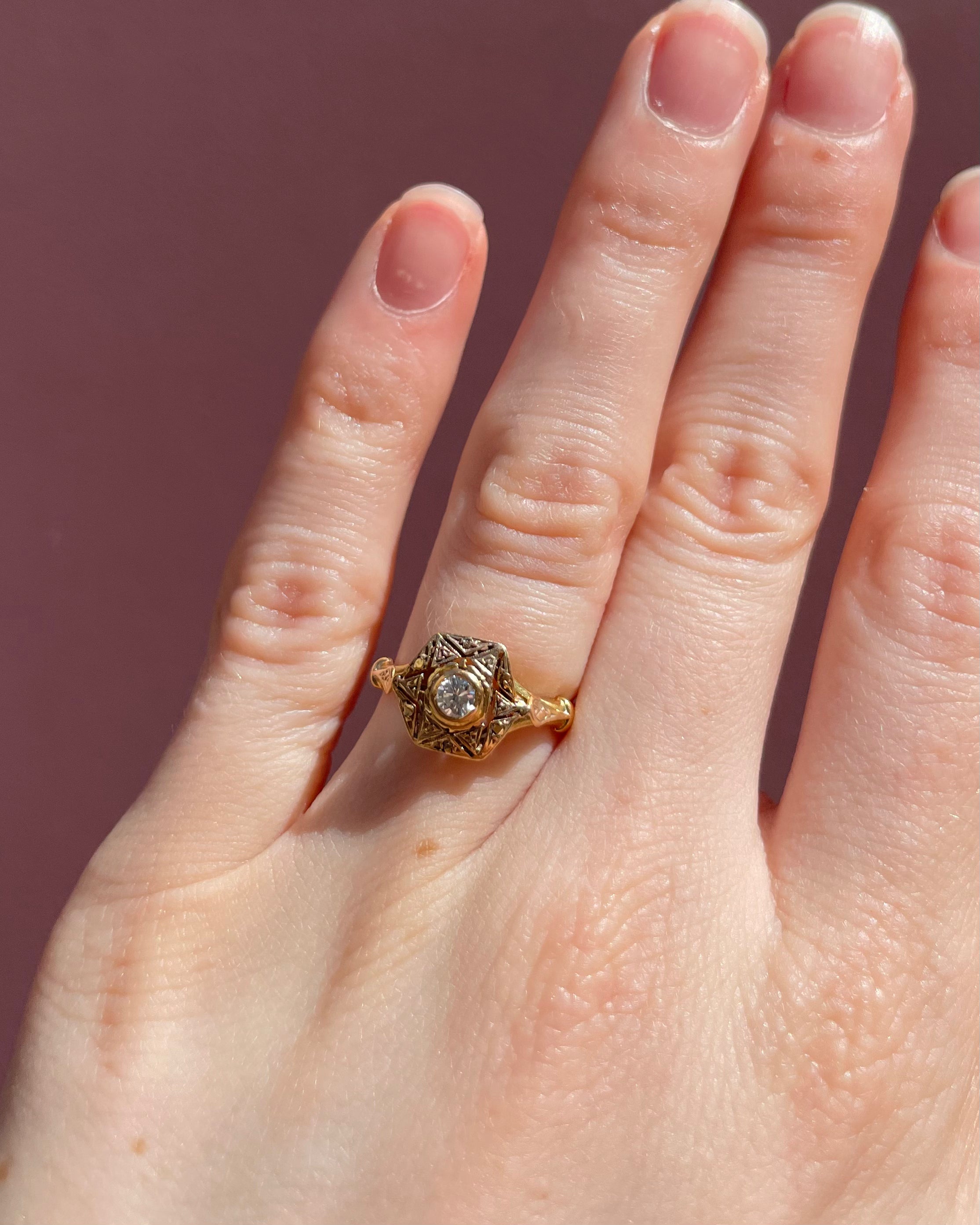 Bague Vintage Art-Déco Diamant "Joanne"
