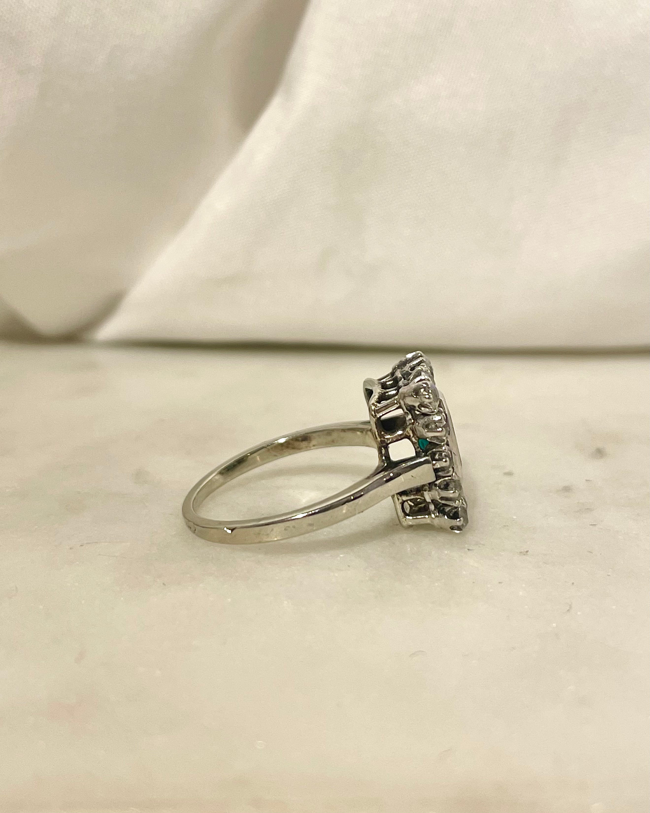 Bague marguerite Émeraude et Diamants "Enore"