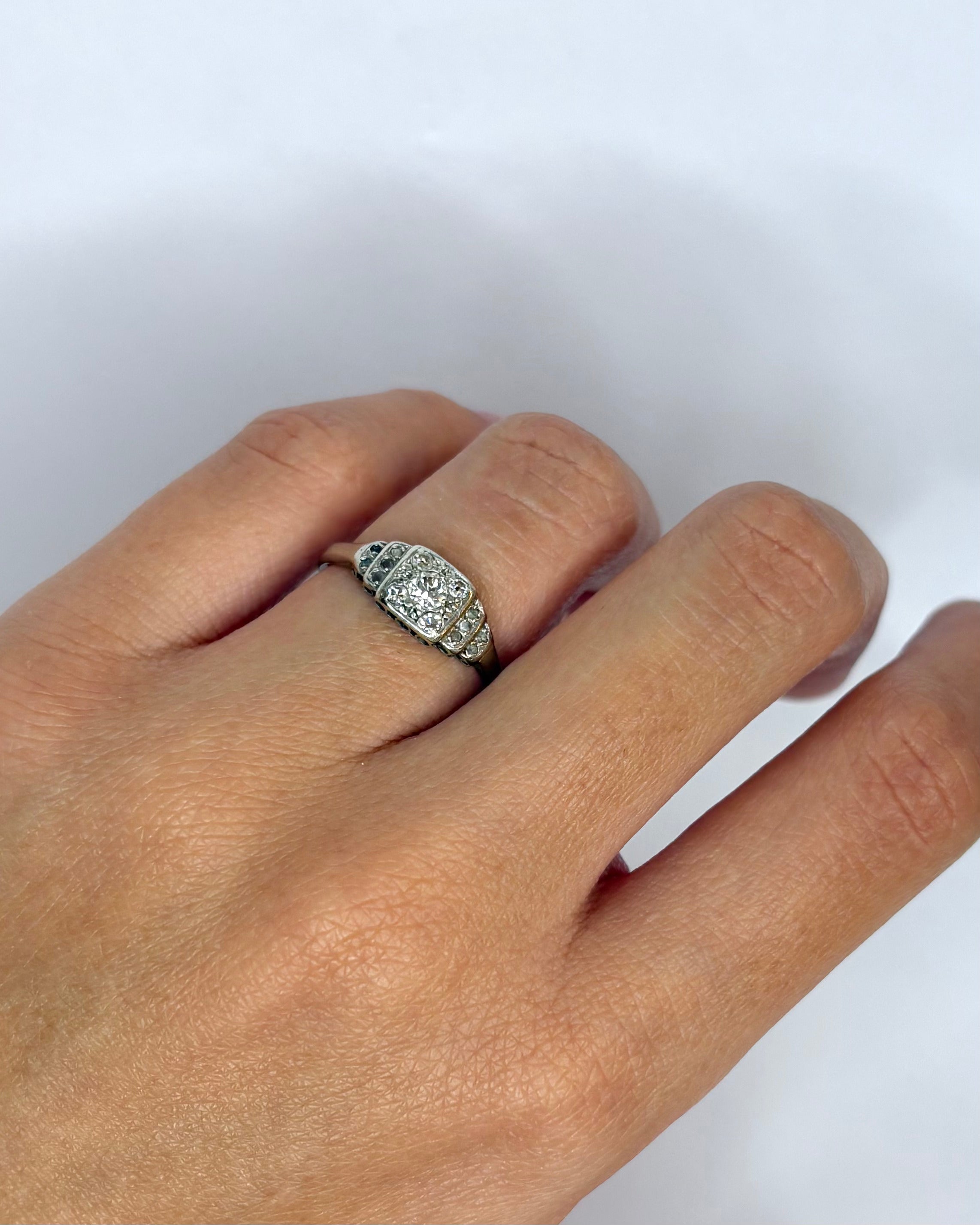 Bague Art Déco 15 Diamants "Camélia"