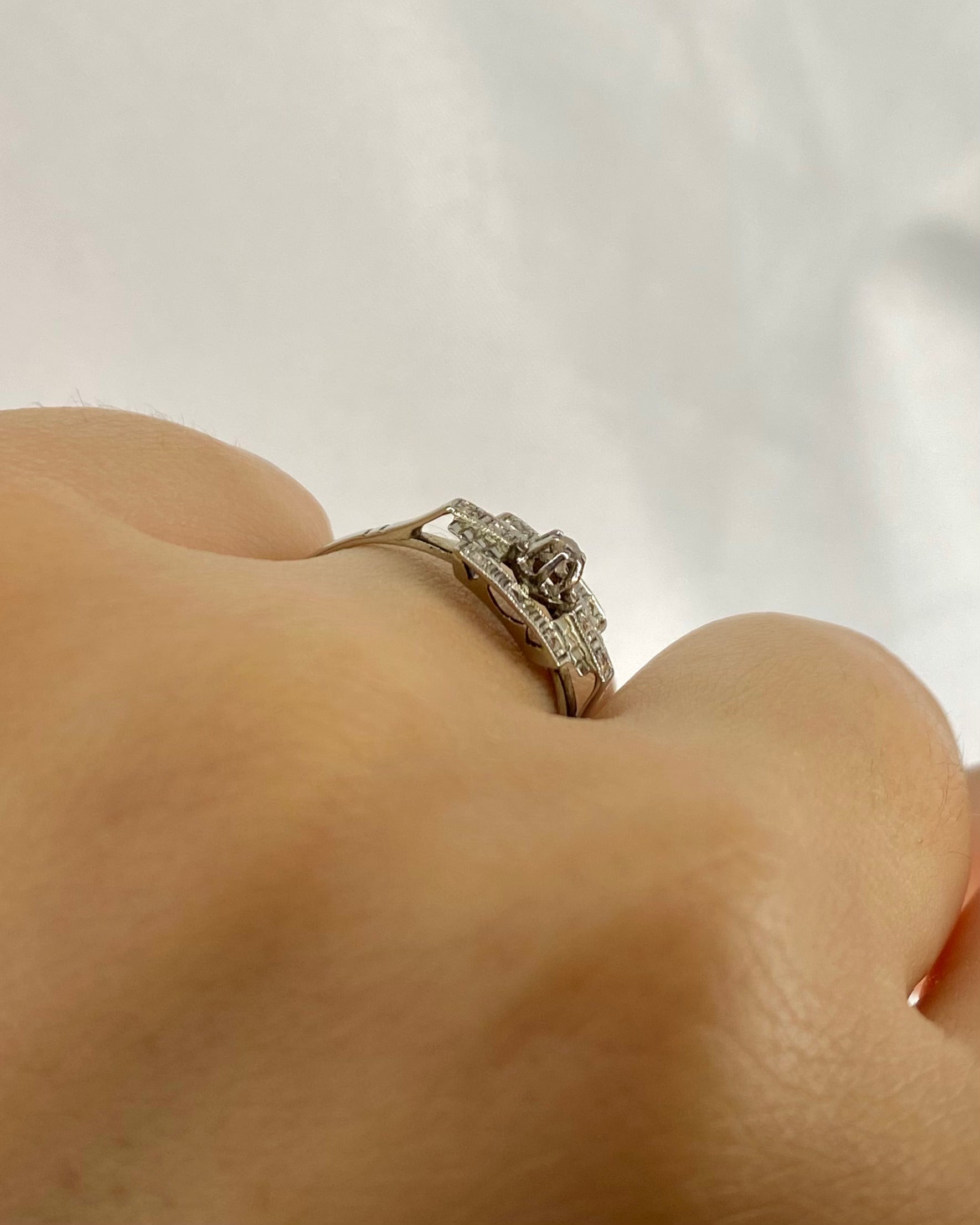 Bague Vintage Art-Déco Diamant "Emeline"