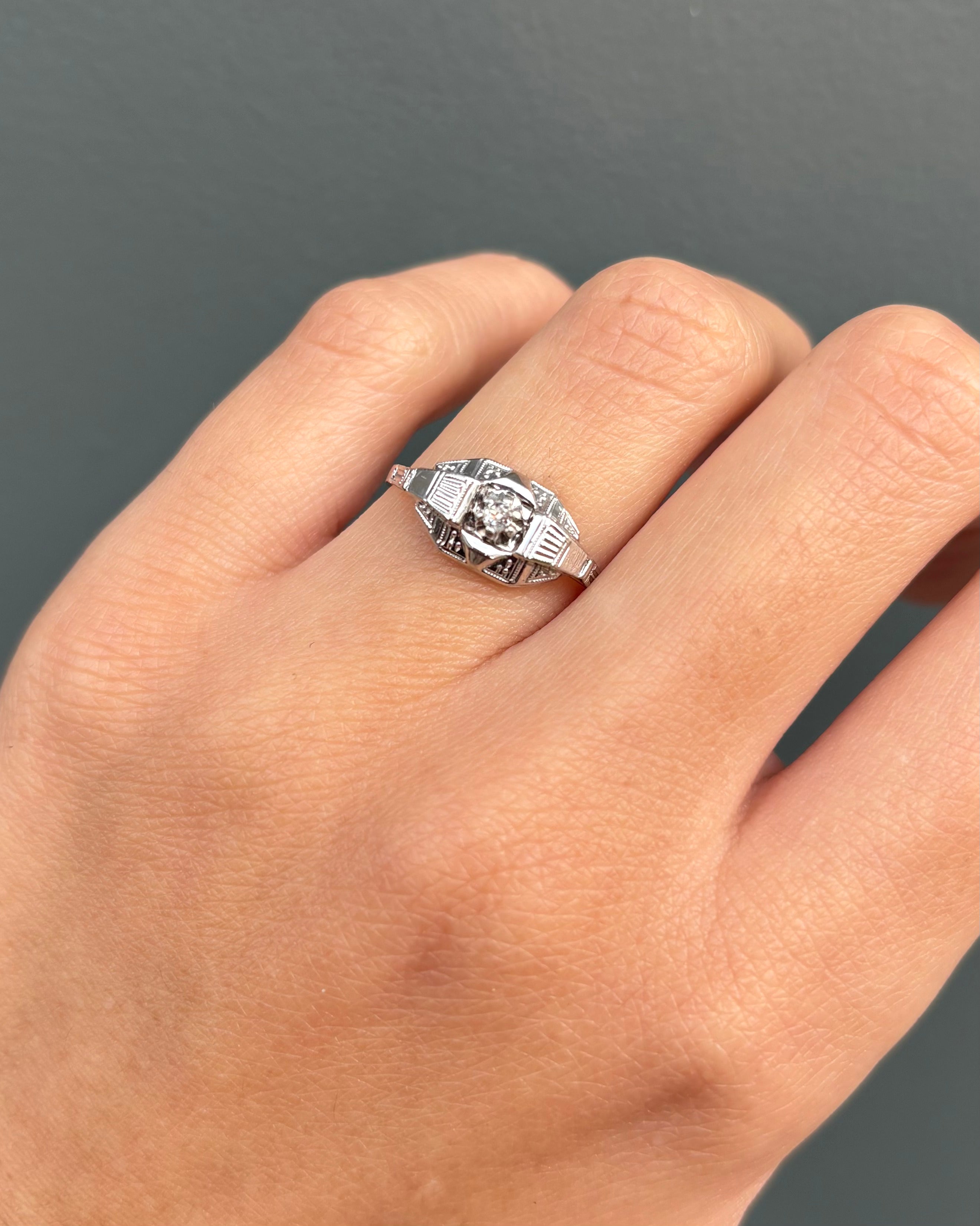 Bague Art Déco Diamant "Elena"