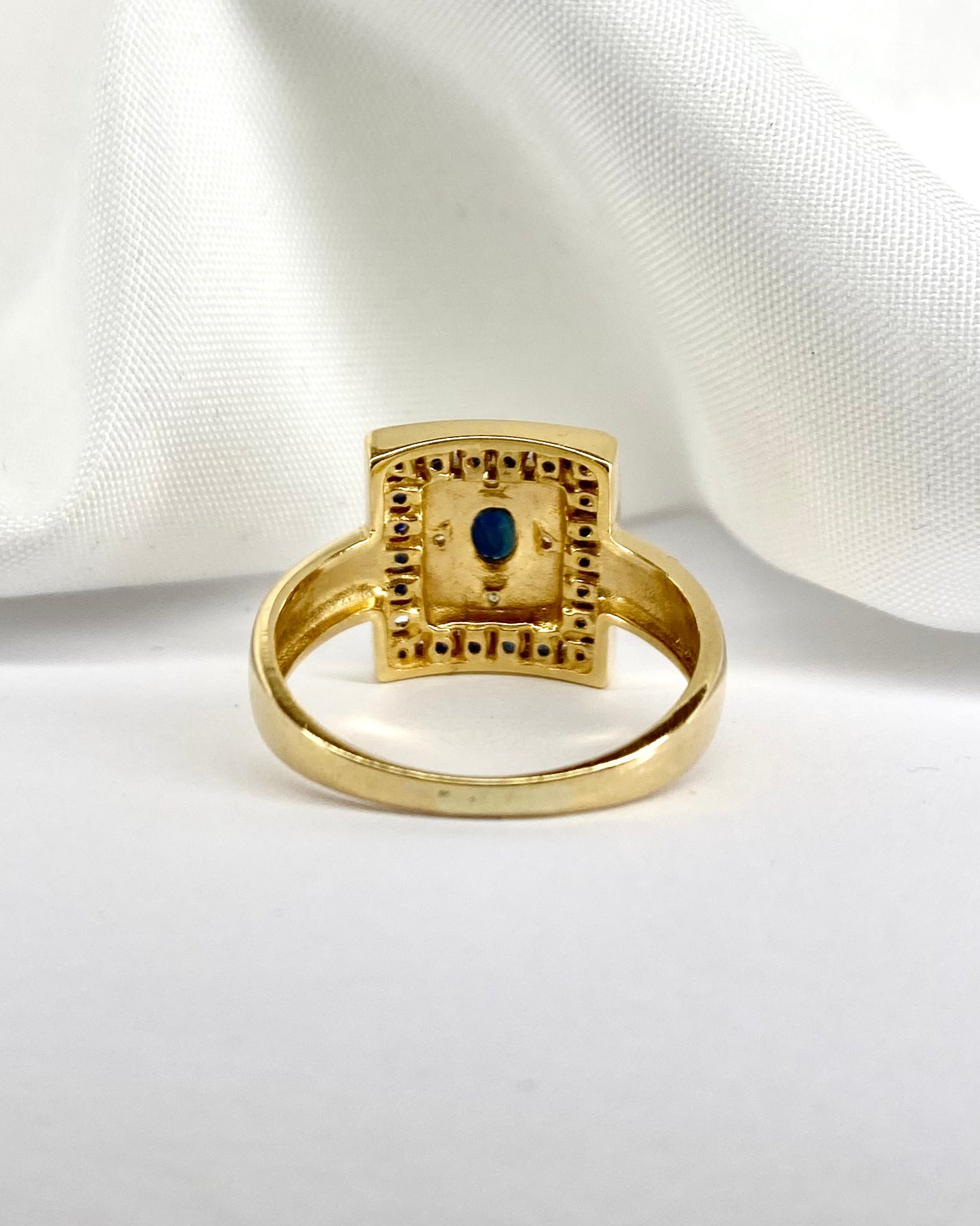 Bague Style Art-Déco Saphirs 0.99 ct & Diamants "Bérénice"