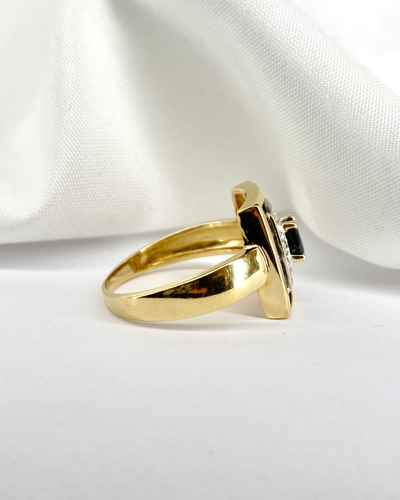 Bague Style Art-Déco Saphirs 0.99 ct & Diamants "Bérénice"