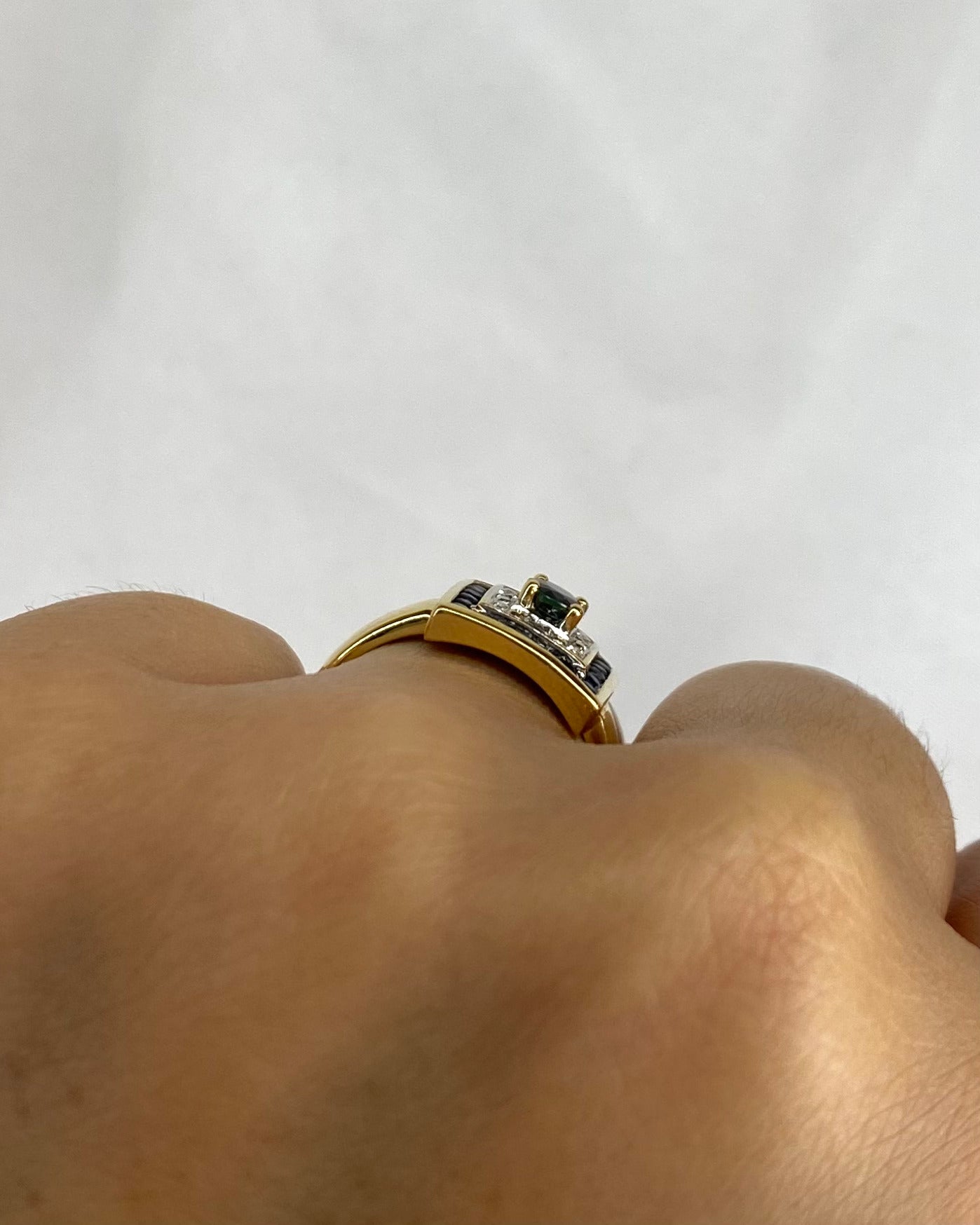 Bague Style Art-Déco Saphirs 0.99 ct & Diamants "Bérénice"