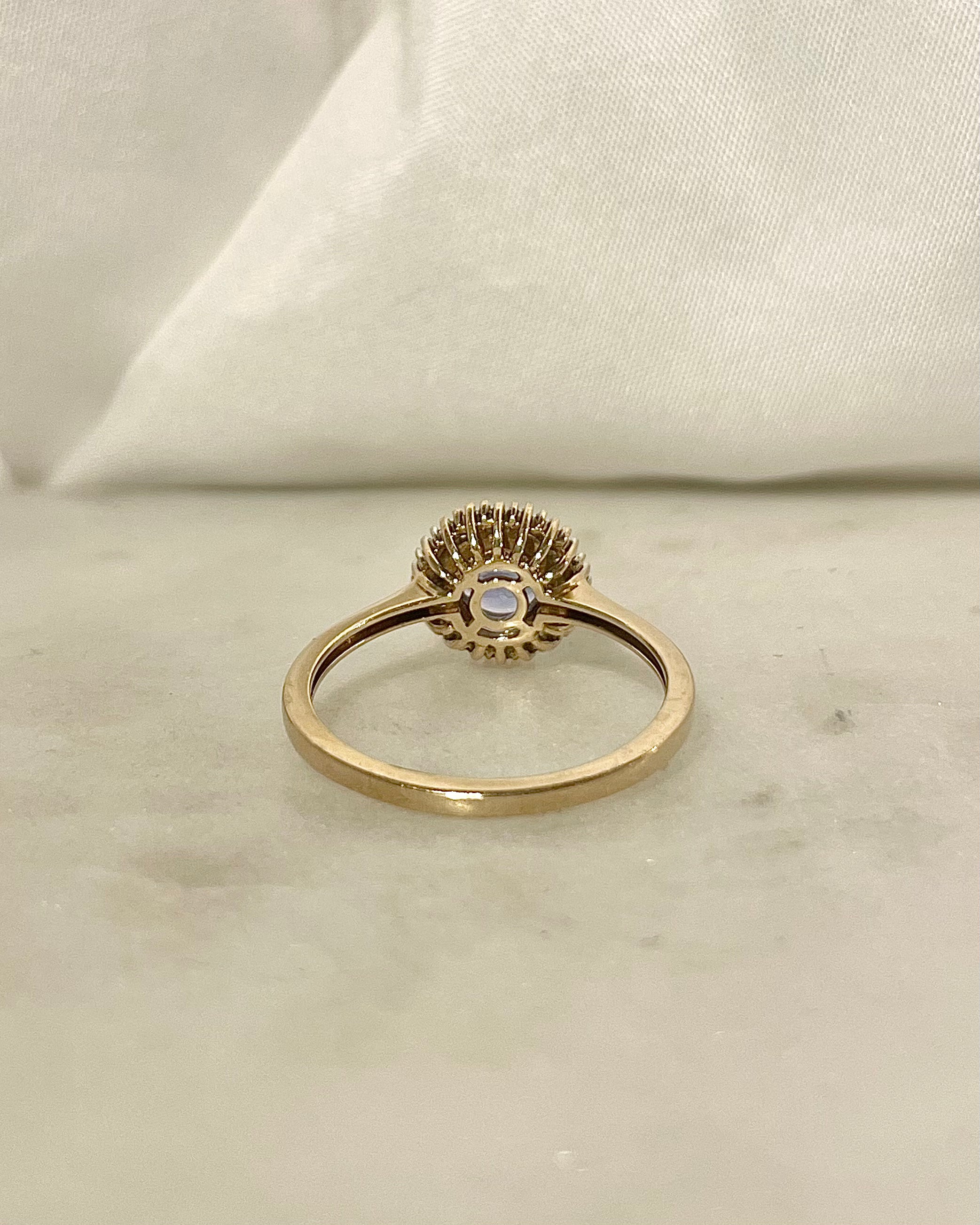 Bague Marguerite Tanzanite & Diamants baguette "Lelia"