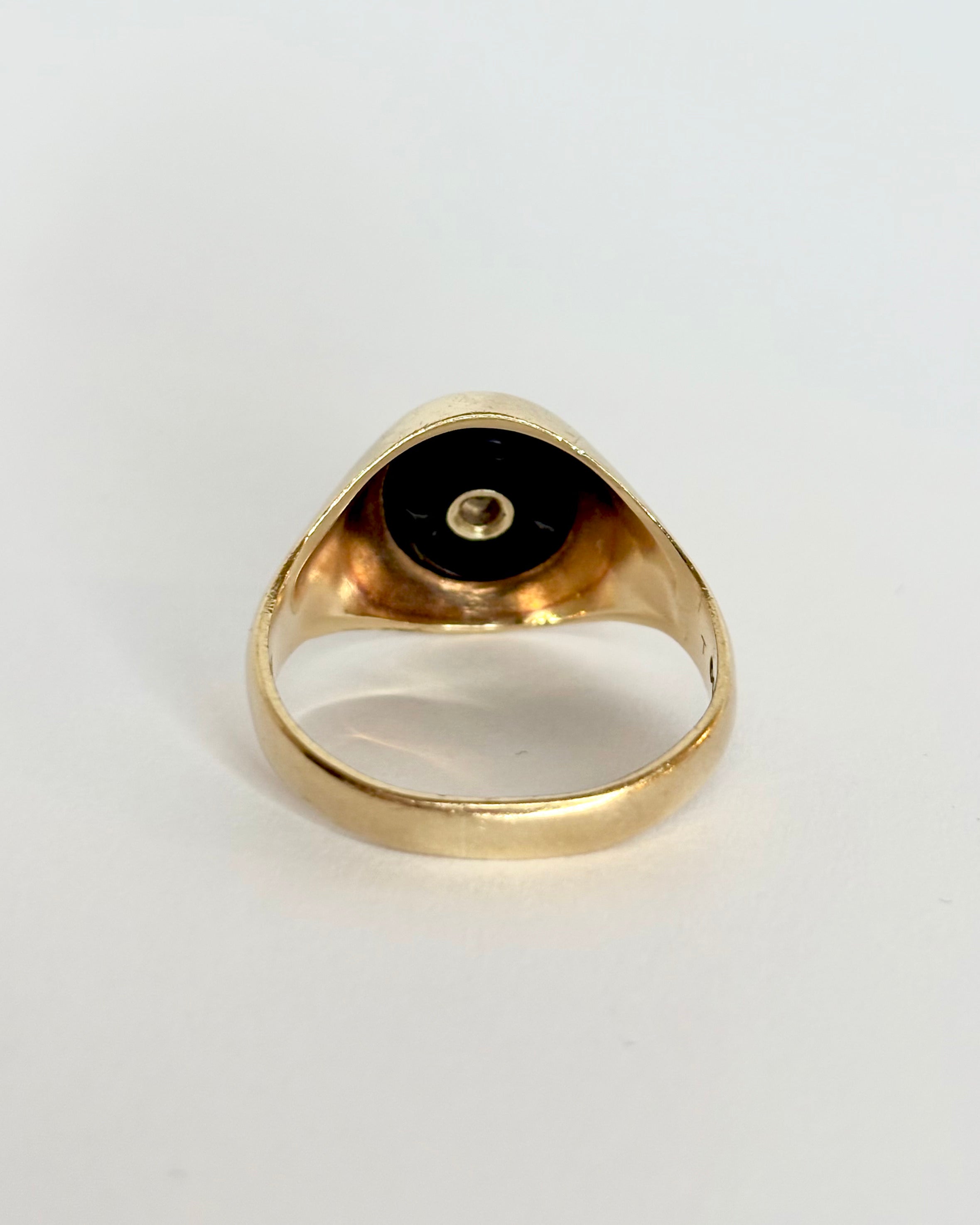 Chevalière ónix y diamante "Fanny"