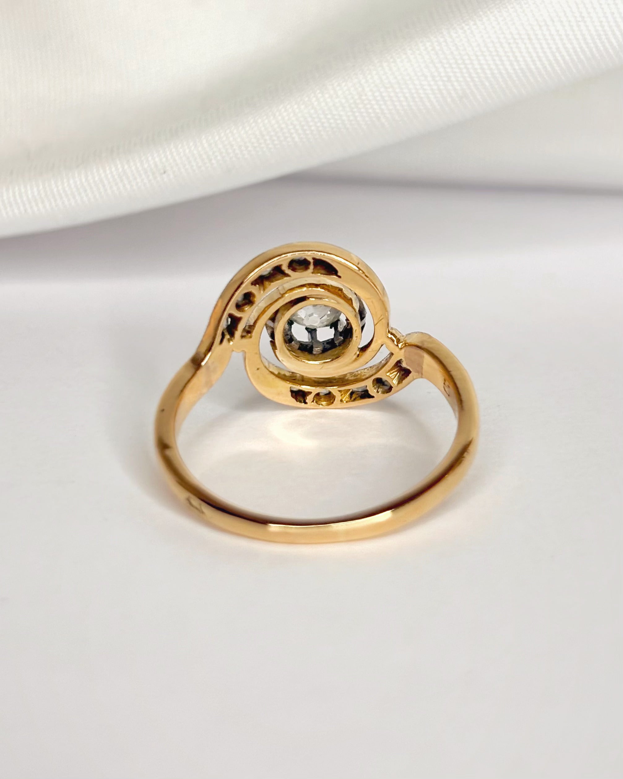 Art Deco Tourbillon Ring with 0.29 Carat Diamonds "Suzanne"