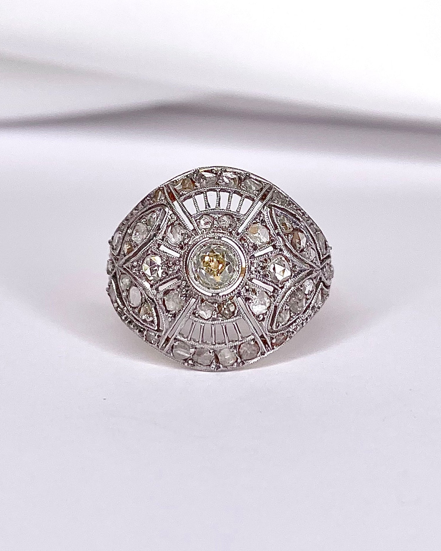 Art Deco Style Ring 0.93 Carat Diamonds "Zeya"